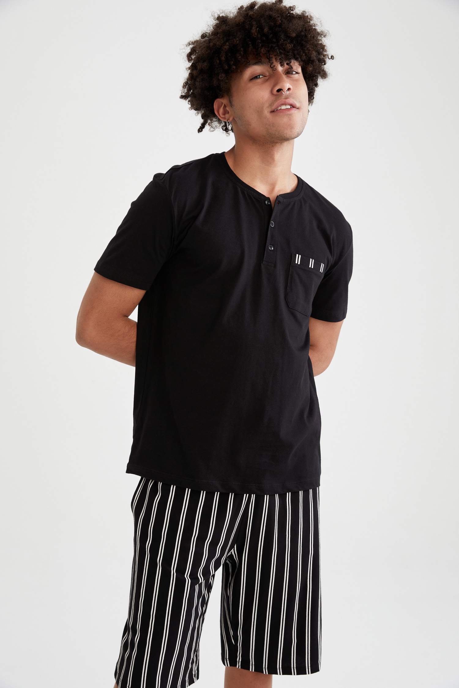 Regular Fit Çizgili Pijama Takımı