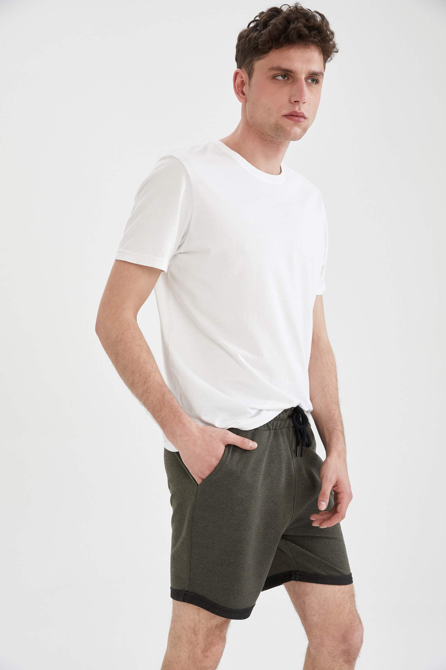 Slim Fit Duble Paça Şort