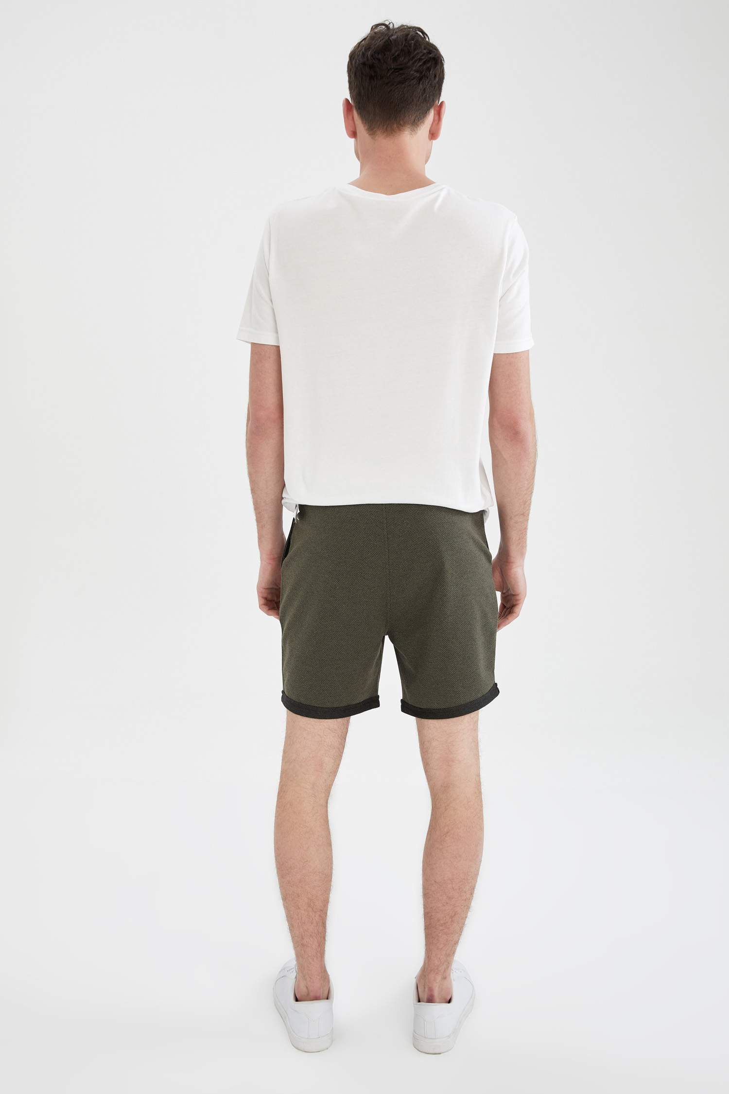 Slim Fit Duble Paça Şort