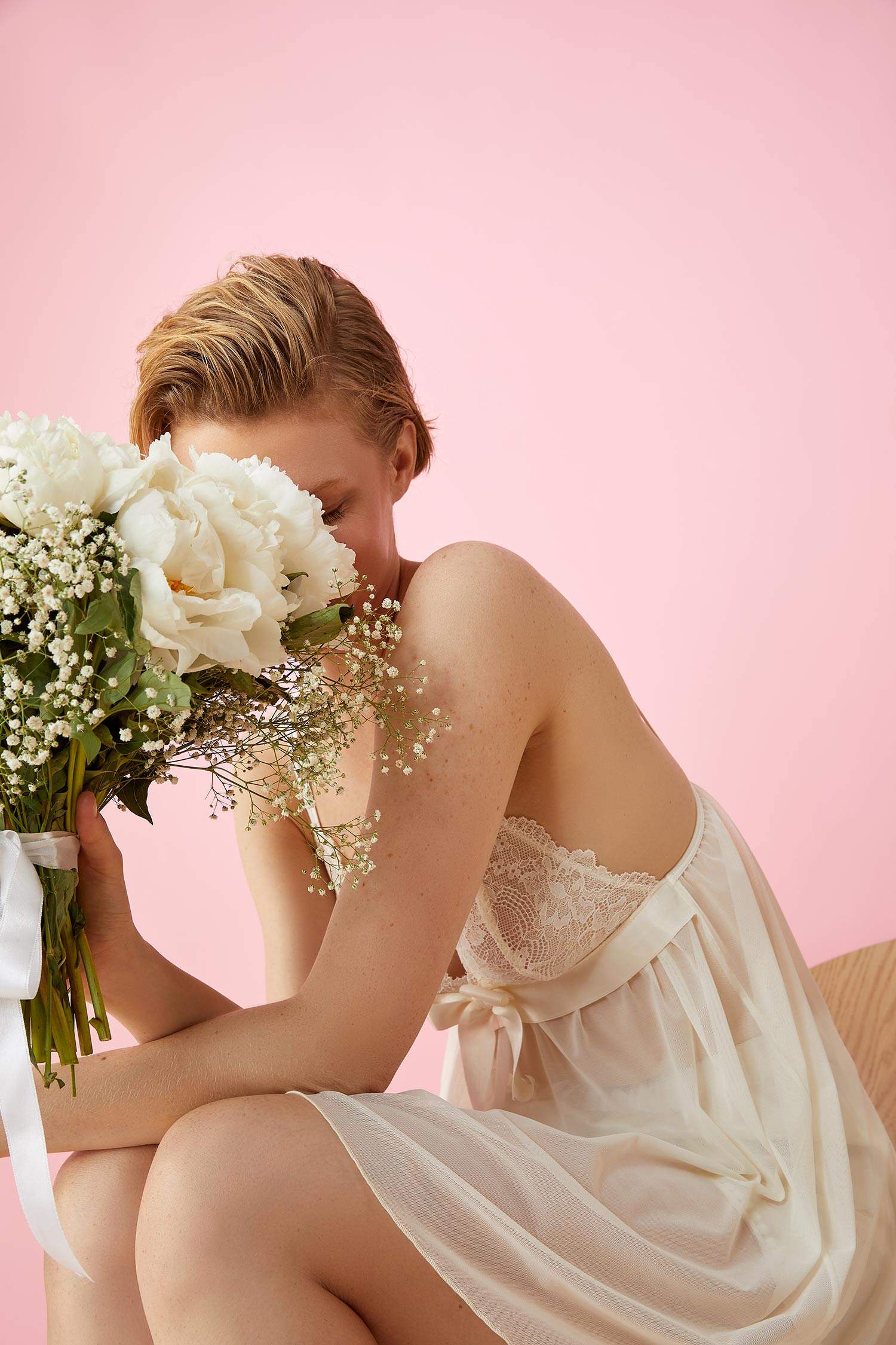 Dantelli Fiyonk Detaylı Bride Babydoll