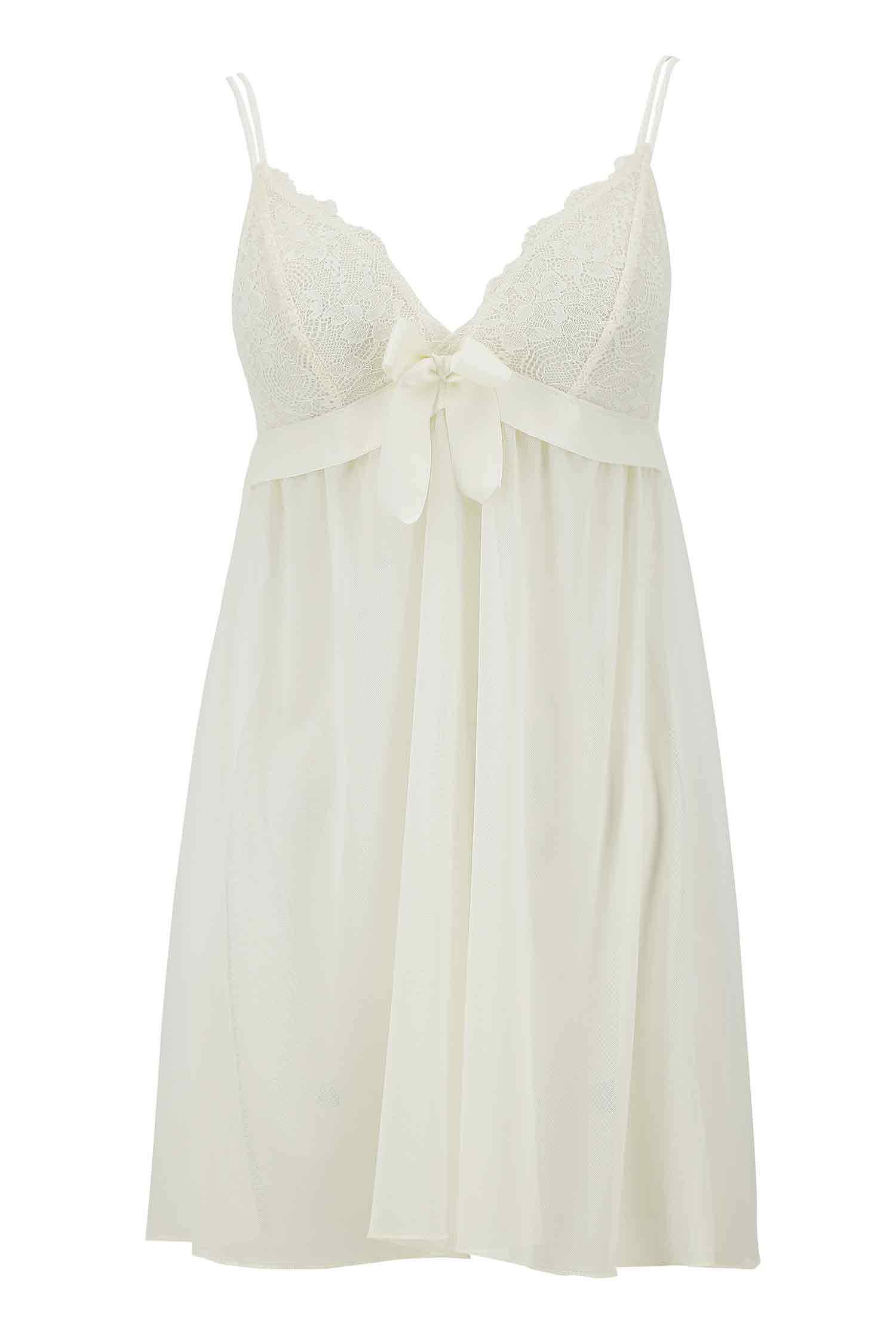 Dantelli Fiyonk Detaylı Bride Babydoll