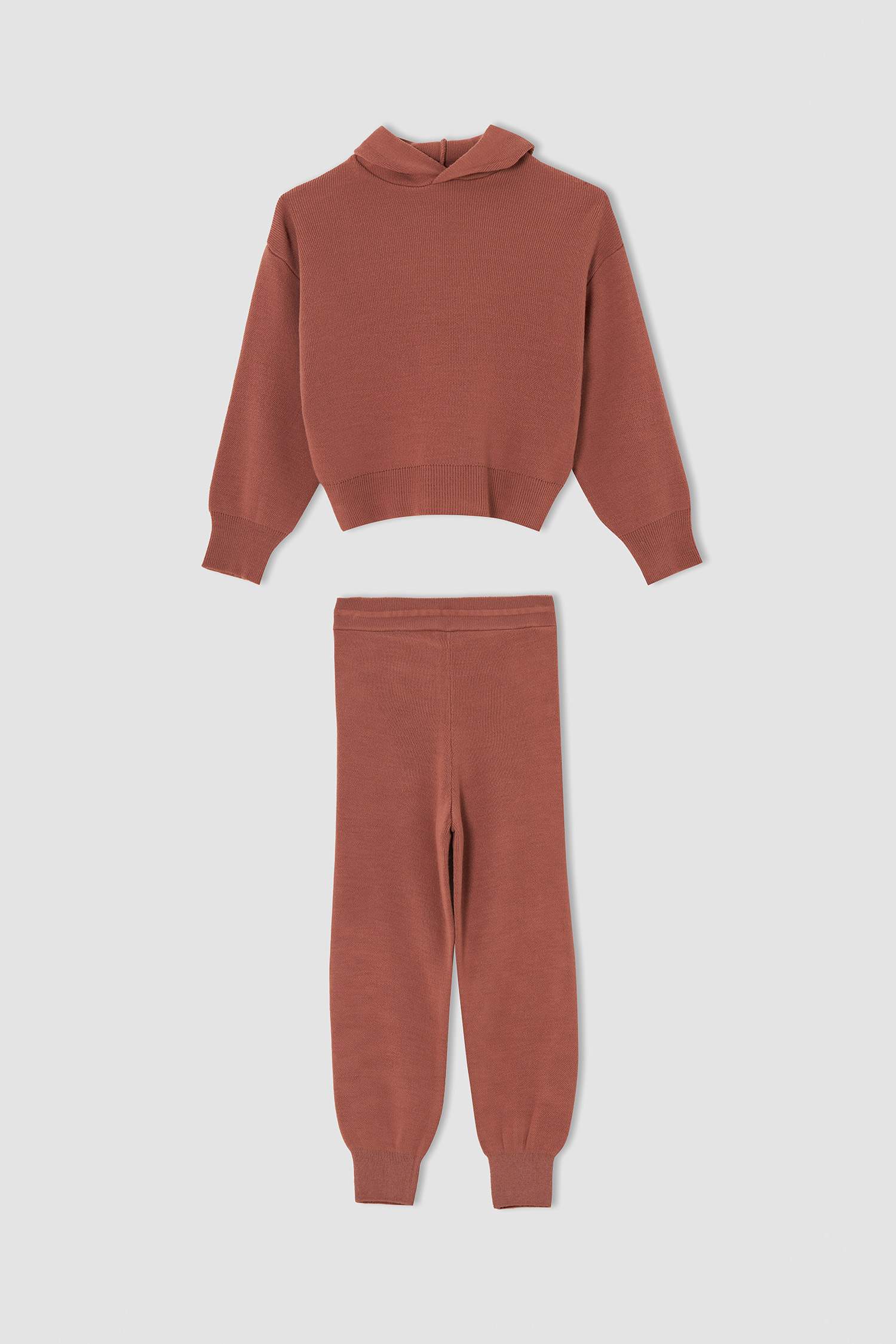 Kız Çocuk Kapüşonlu Sweatshirt Ve Jogger Eşofman Alt Triko Takımı