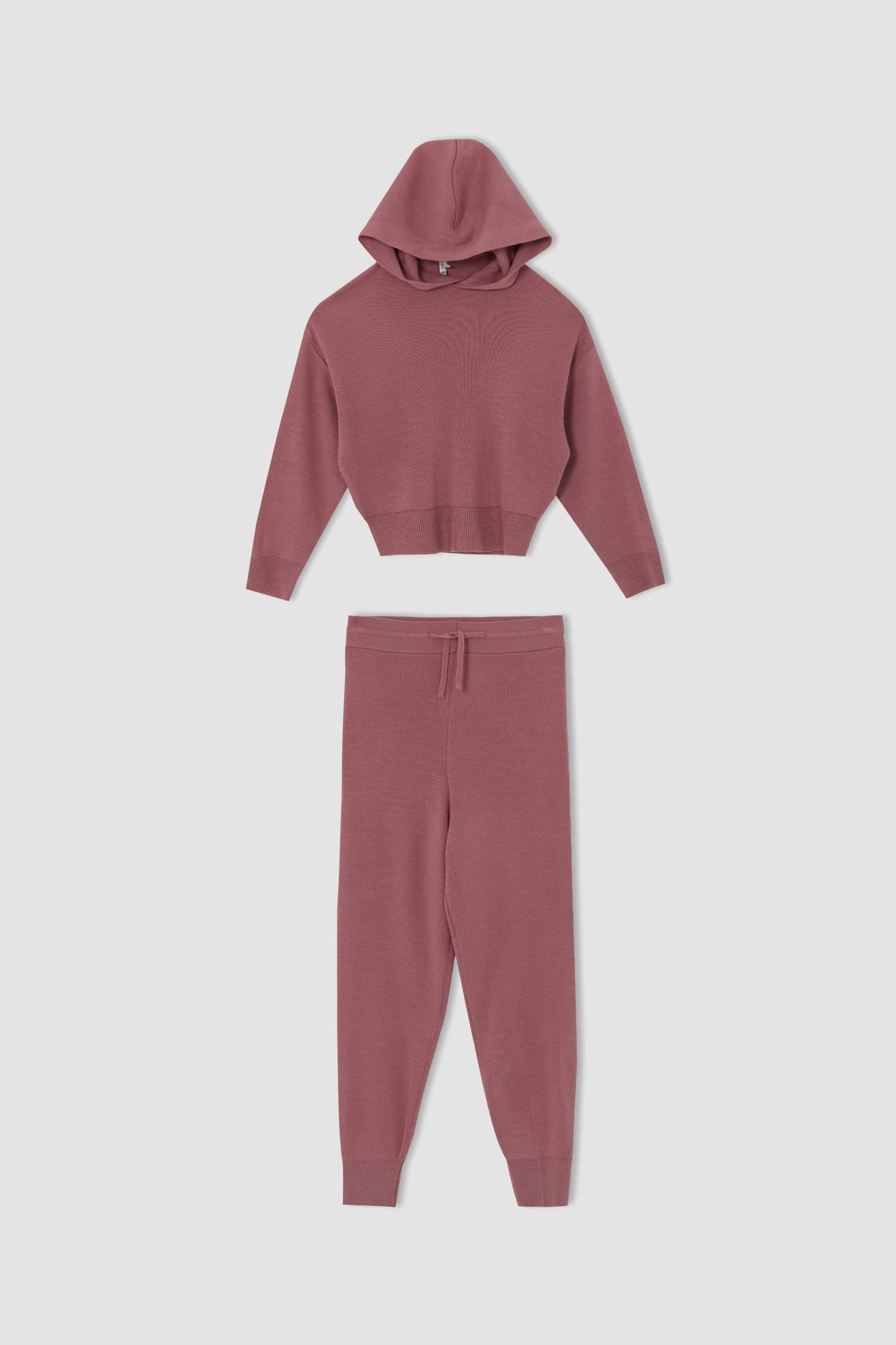 Kız Çocuk Kapüşonlu Sweatshirt Ve Jogger Eşofman Alt Triko Takımı