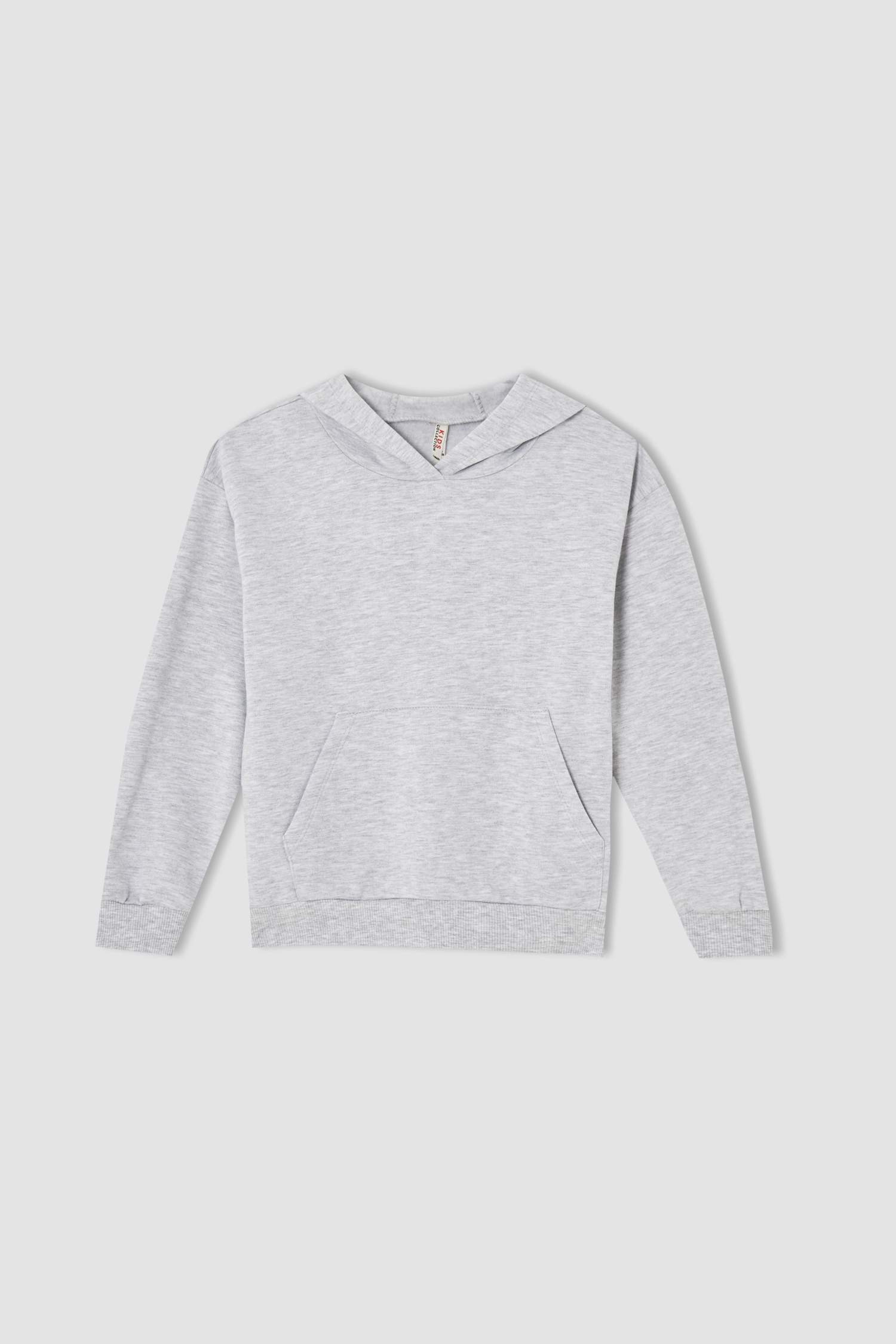 Kız Çocuk Regular Fit Kapüşonlu Kanguru Cepli İçi Yumuşak Tüylü Sweatshirt