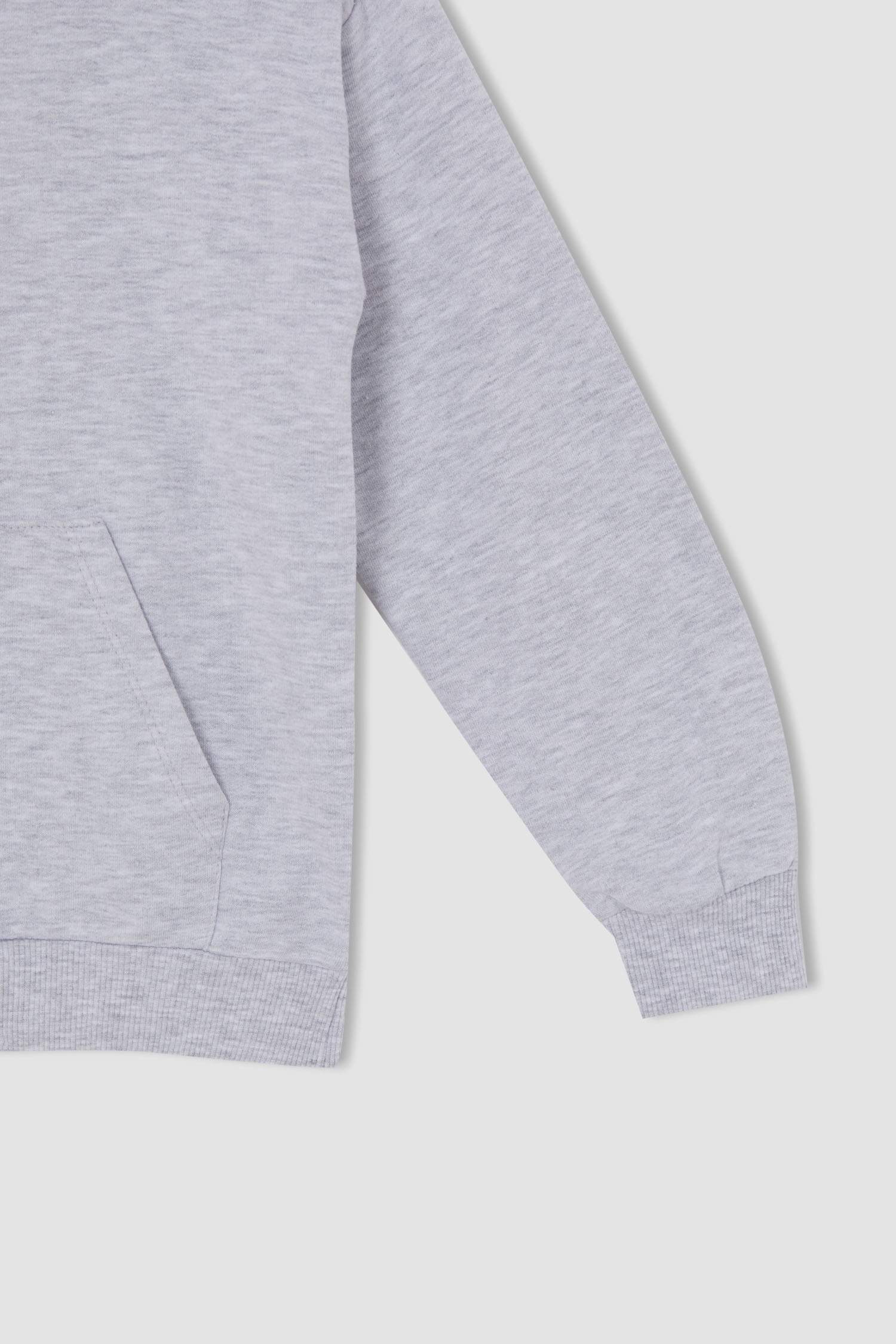 Kız Çocuk Regular Fit Kapüşonlu Kanguru Cepli İçi Yumuşak Tüylü Sweatshirt
