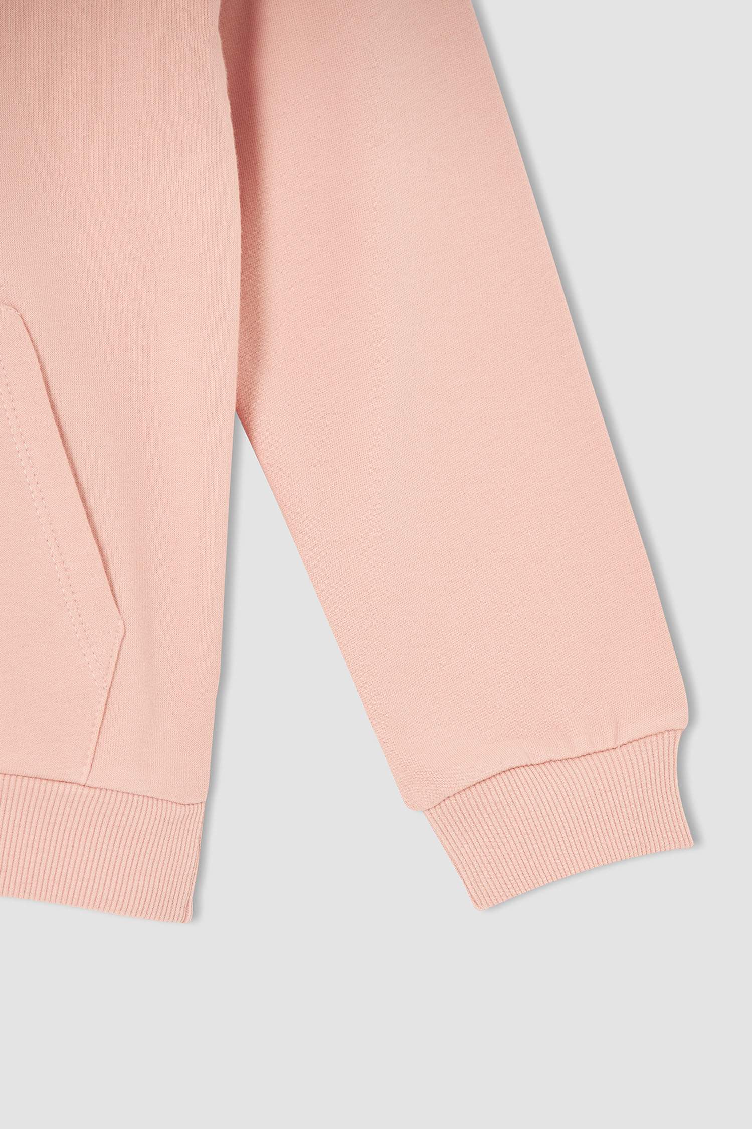 Kız Çocuk Regular Fit Kapüşonlu Kanguru Cepli İçi Yumuşak Tüylü Sweatshirt