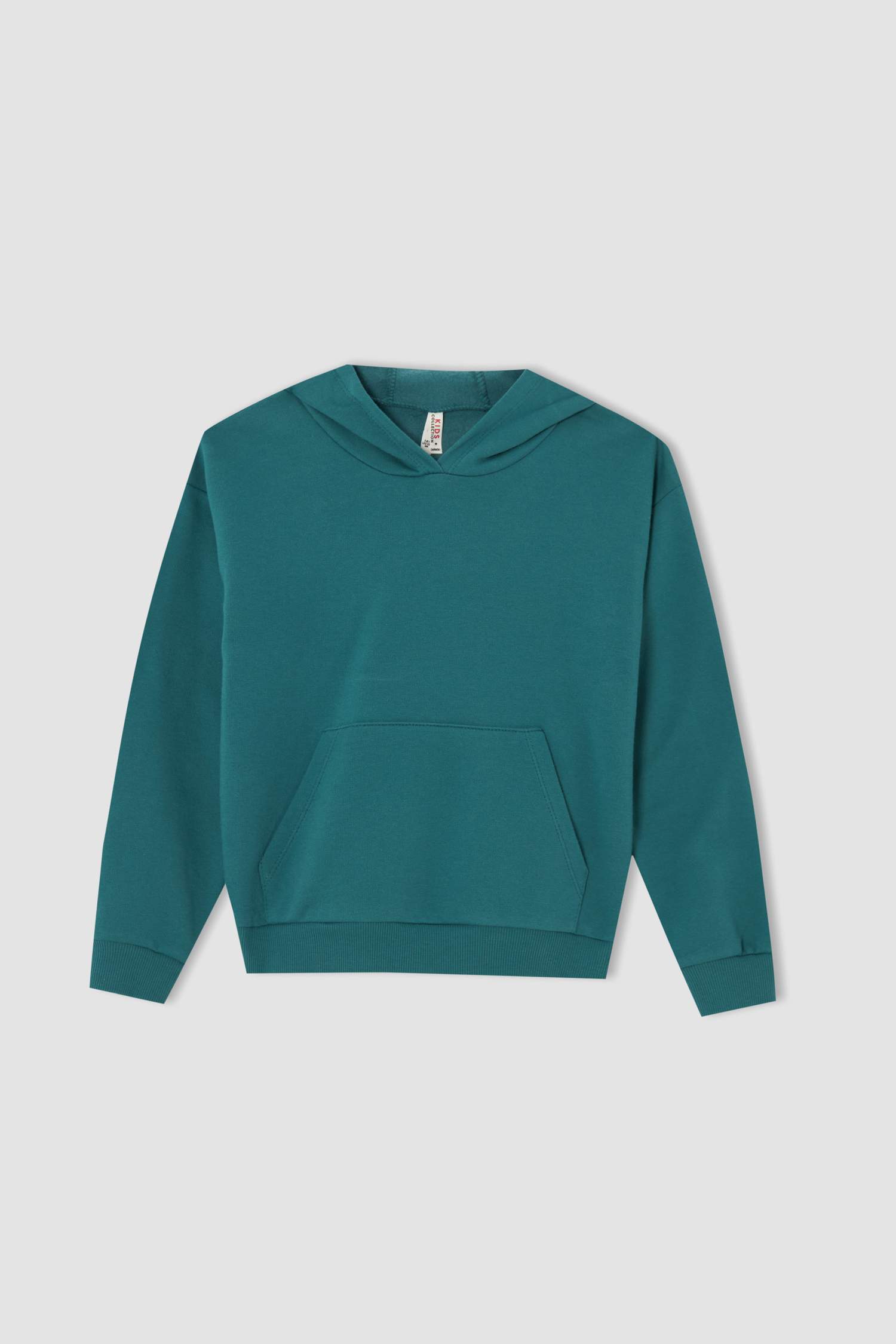 Kız Çocuk Regular Fit Kapüşonlu Kanguru Cepli İçi Yumuşak Tüylü Sweatshirt