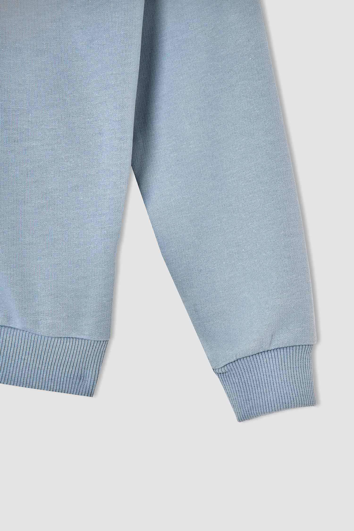 Kız Çocuk Yazı Baskılı Organik Sweatshirt ve Jogger Eşofman Alt Takımı