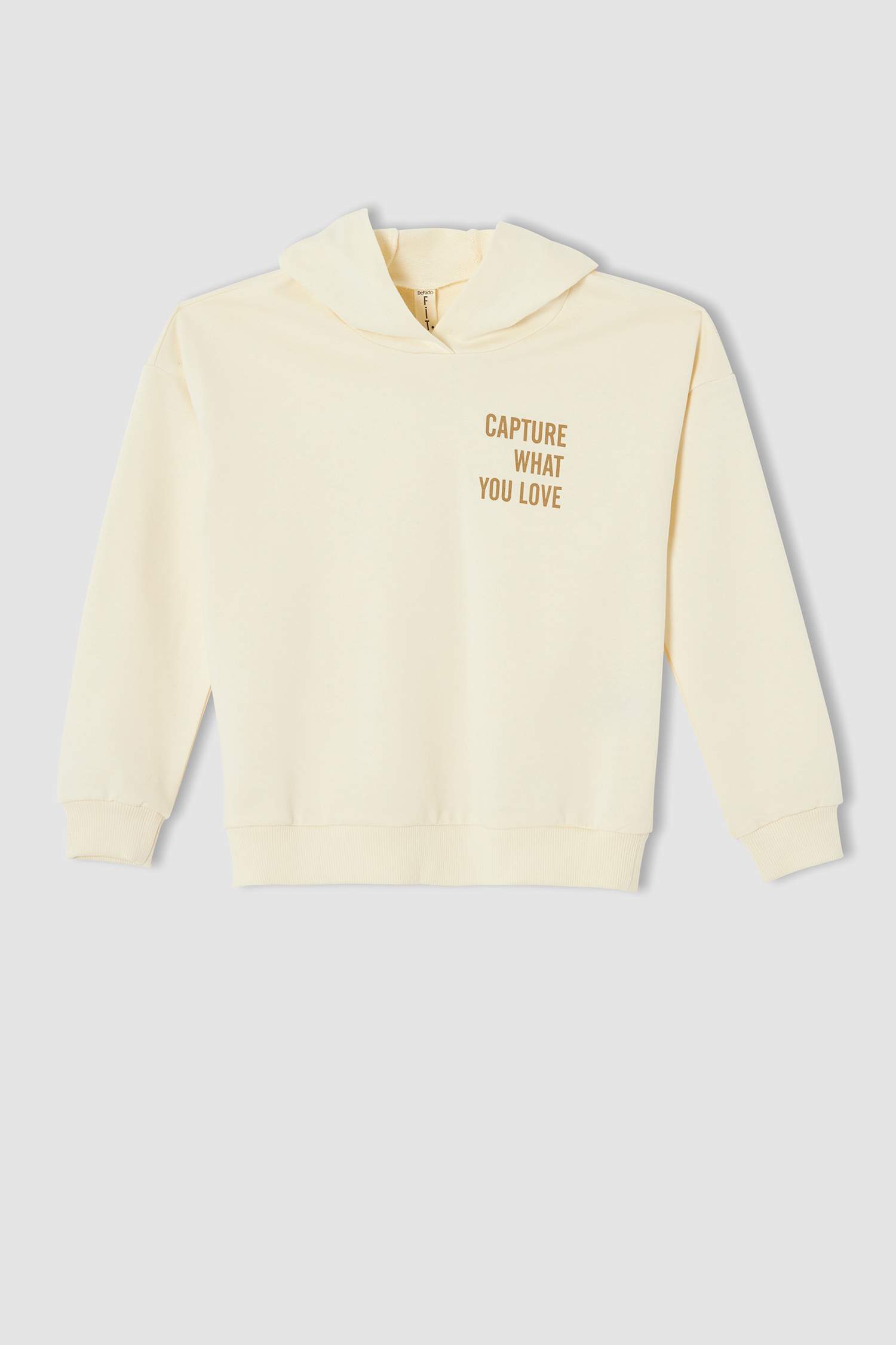 Kız Çocuk Yazı Baskılı Organik Sweatshirt ve Jogger Eşofman Alt Takımı