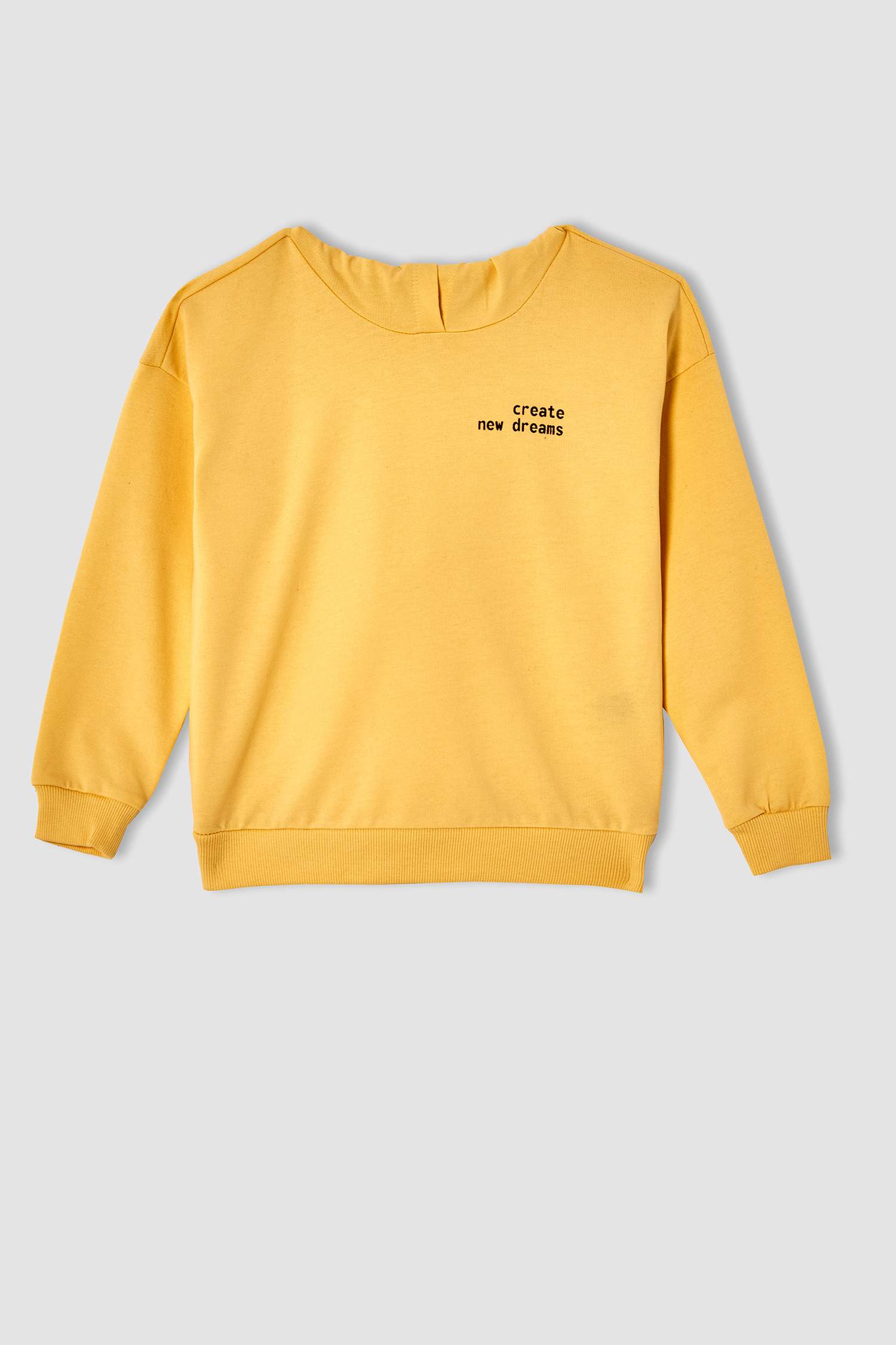 Kız Çocuk Yazı Baskılı Organik Sweatshirt ve Jogger Eşofman Alt Takımı