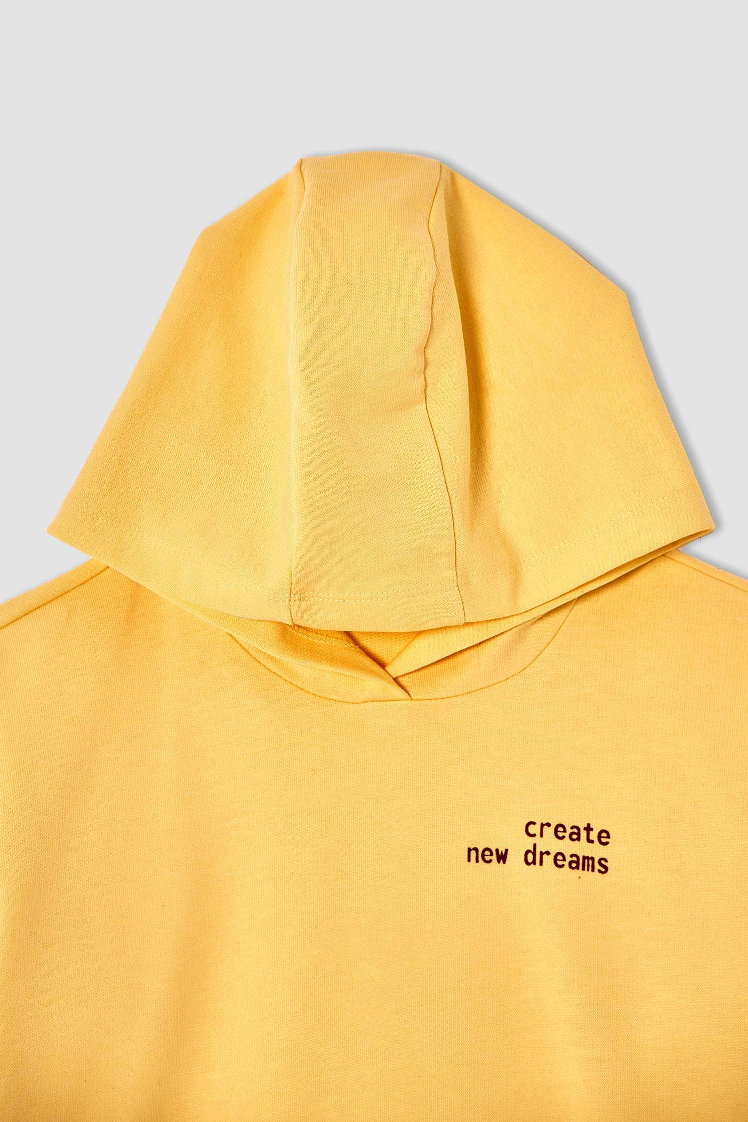 Kız Çocuk Yazı Baskılı Organik Sweatshirt ve Jogger Eşofman Alt Takımı