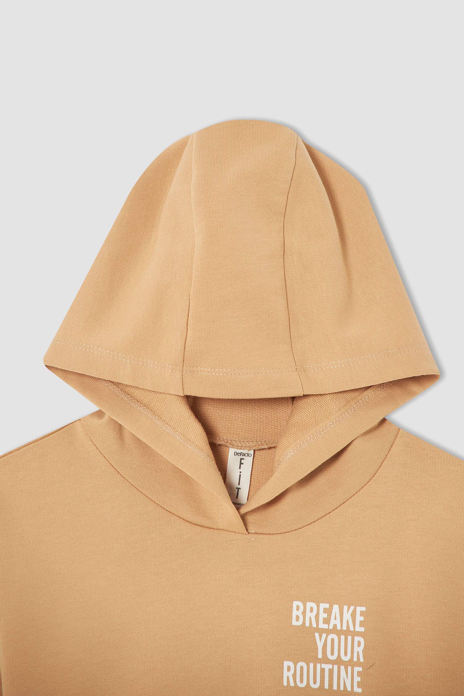 Kız Çocuk Yazı Baskılı Organik Sweatshirt ve Jogger Eşofman Alt Takımı