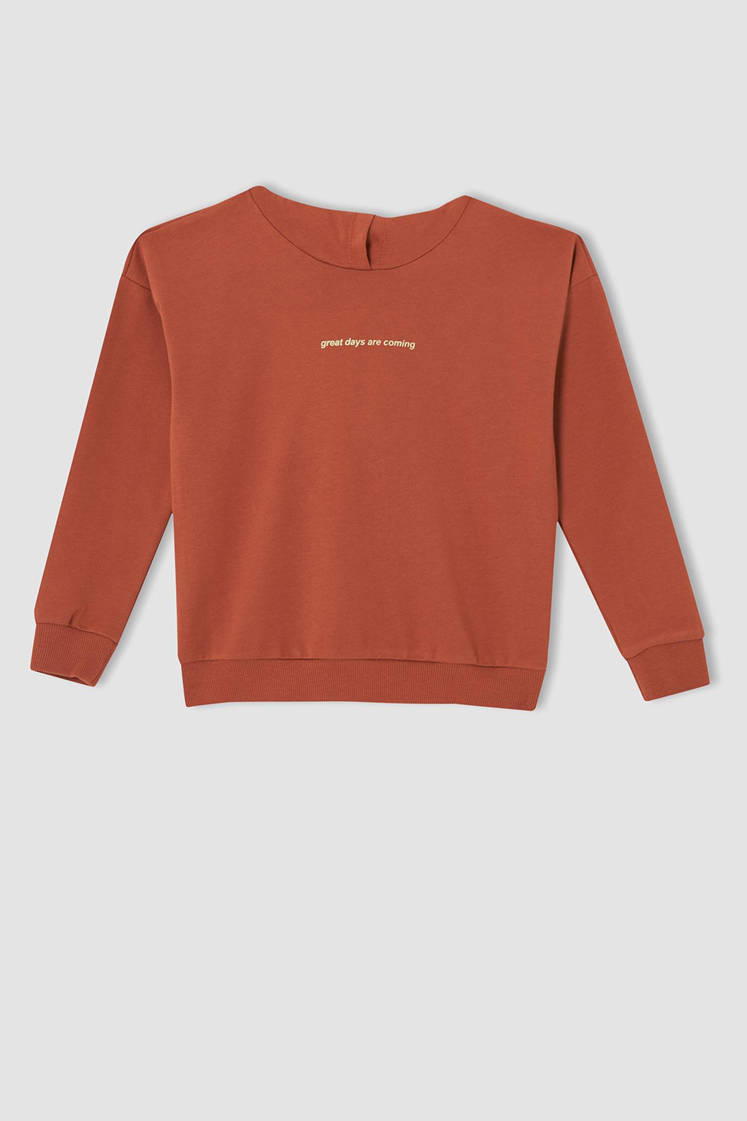 Kız Çocuk Yazı Baskılı Organik Sweatshirt ve Jogger Eşofman Alt Takımı