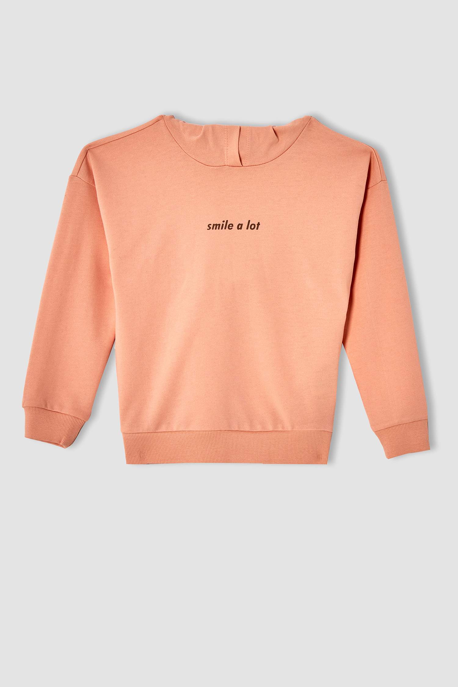 Kız Çocuk Yazı Baskılı Organik Sweatshirt ve Jogger Eşofman Alt Takımı