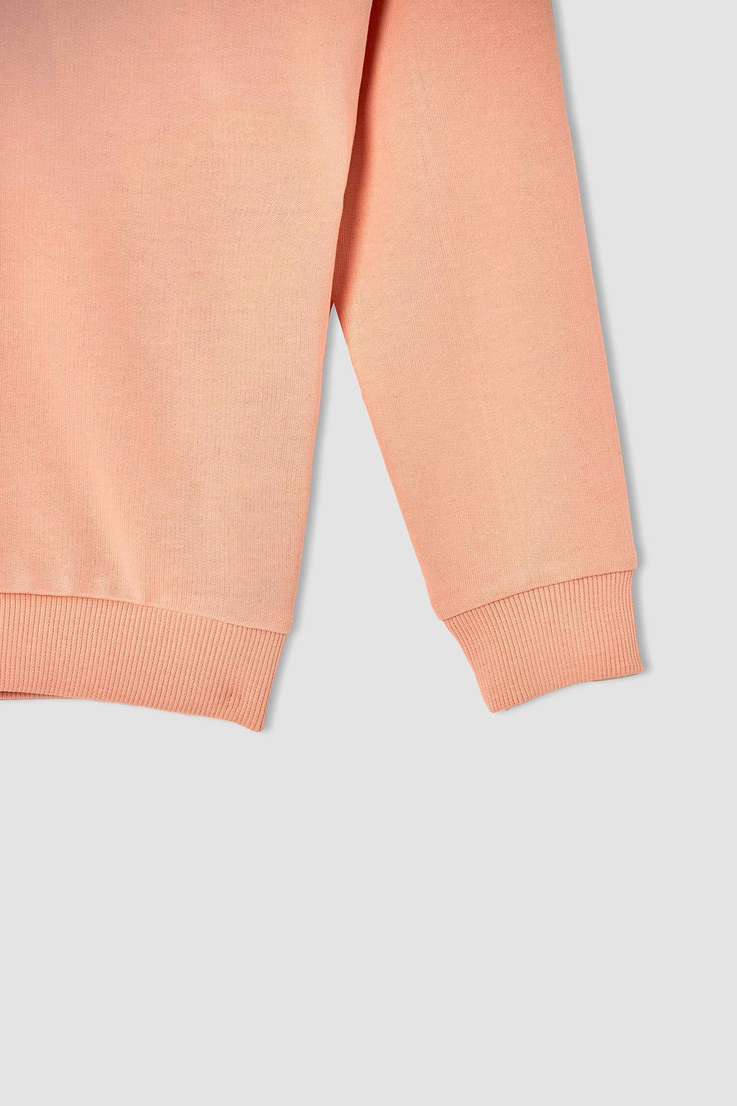 Kız Çocuk Yazı Baskılı Organik Sweatshirt ve Jogger Eşofman Alt Takımı
