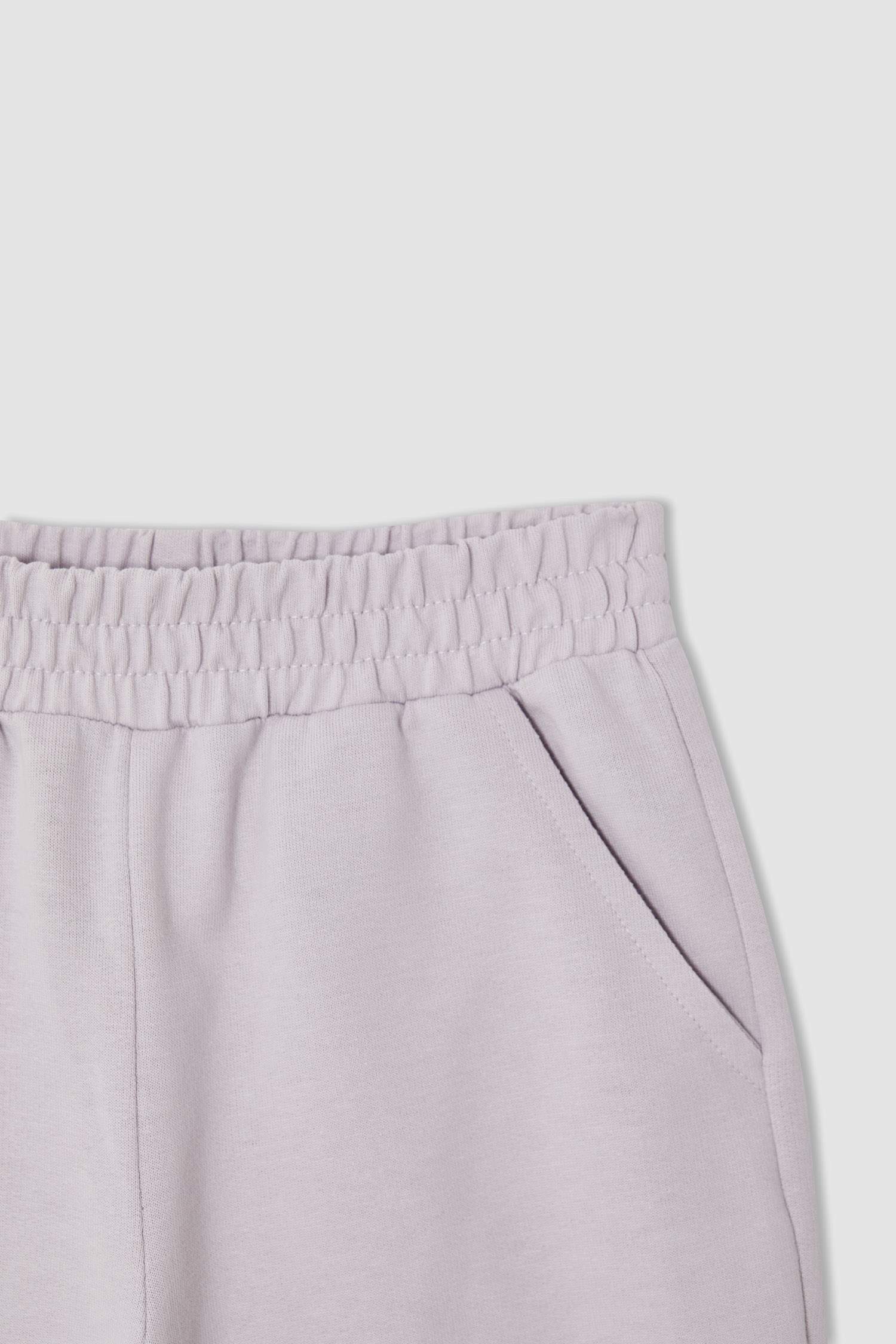 Kız Çocuk Yazı Baskılı Organik Sweatshirt ve Jogger Eşofman Alt Takımı