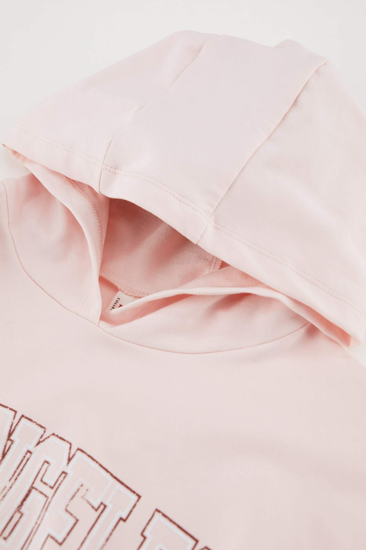 Kız Çocuk Yazı Baskılı Kapüşonlu Sweatshirt