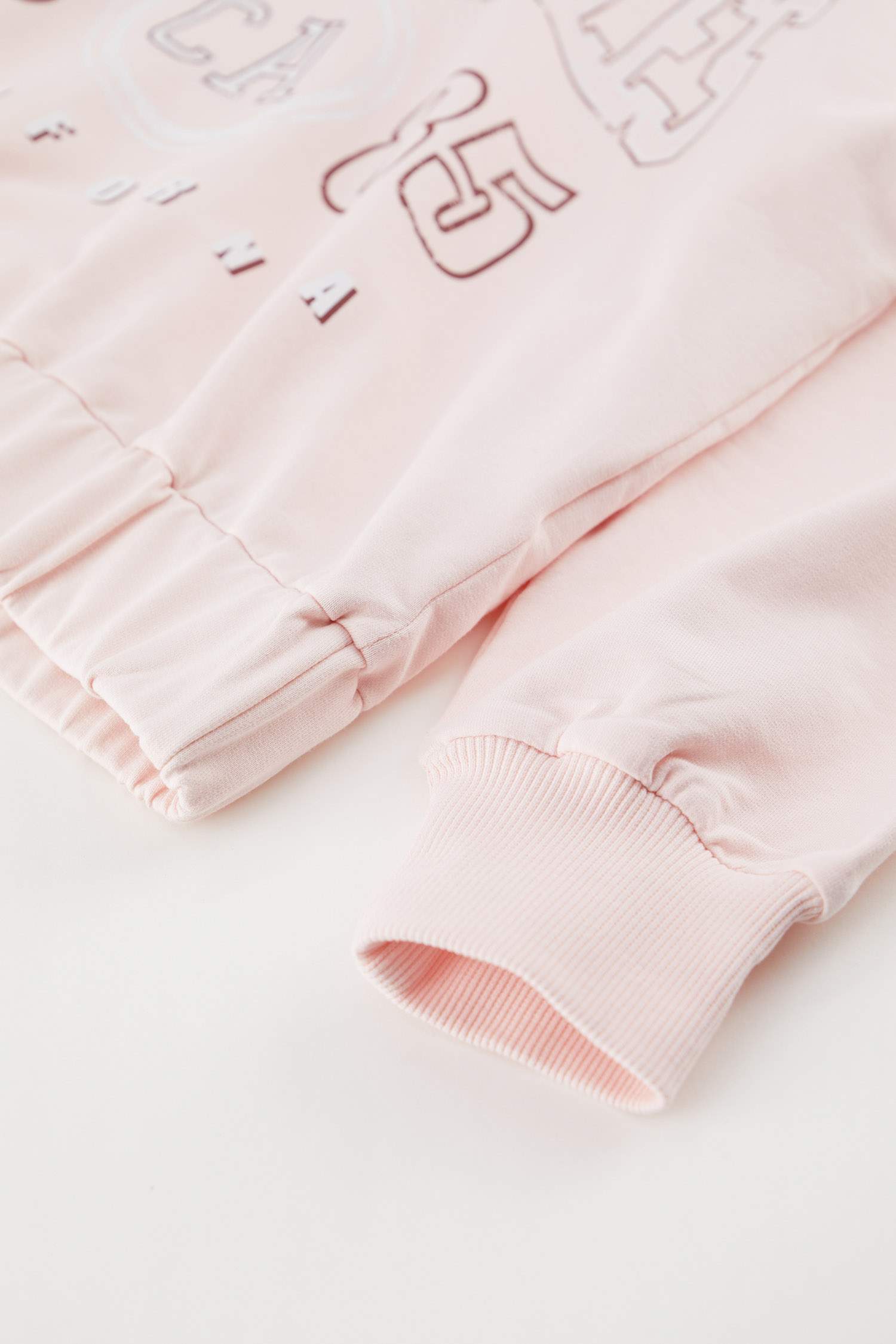 Kız Çocuk Yazı Baskılı Kapüşonlu Sweatshirt