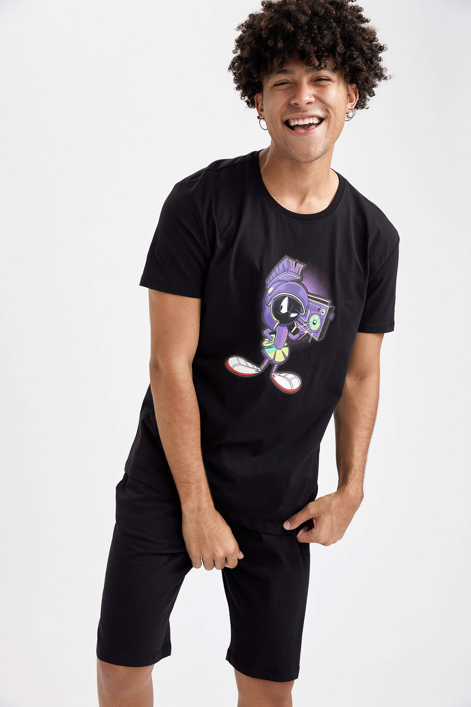 Space Jam 2 Lisanslı Marvin Baskılı Regular Fit Pijama Takımı