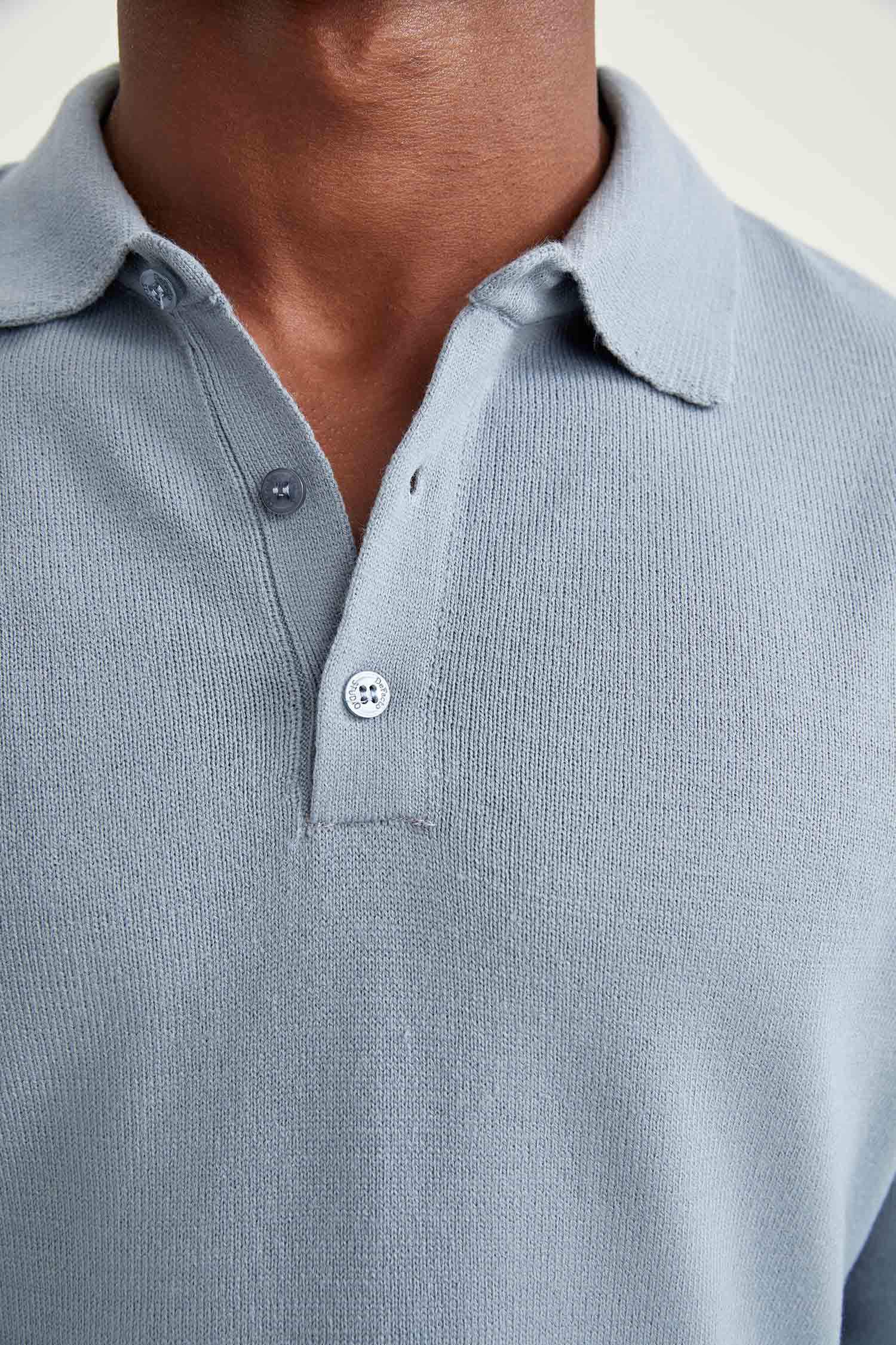 Slim Fit Polo Yaka Triko Kazak