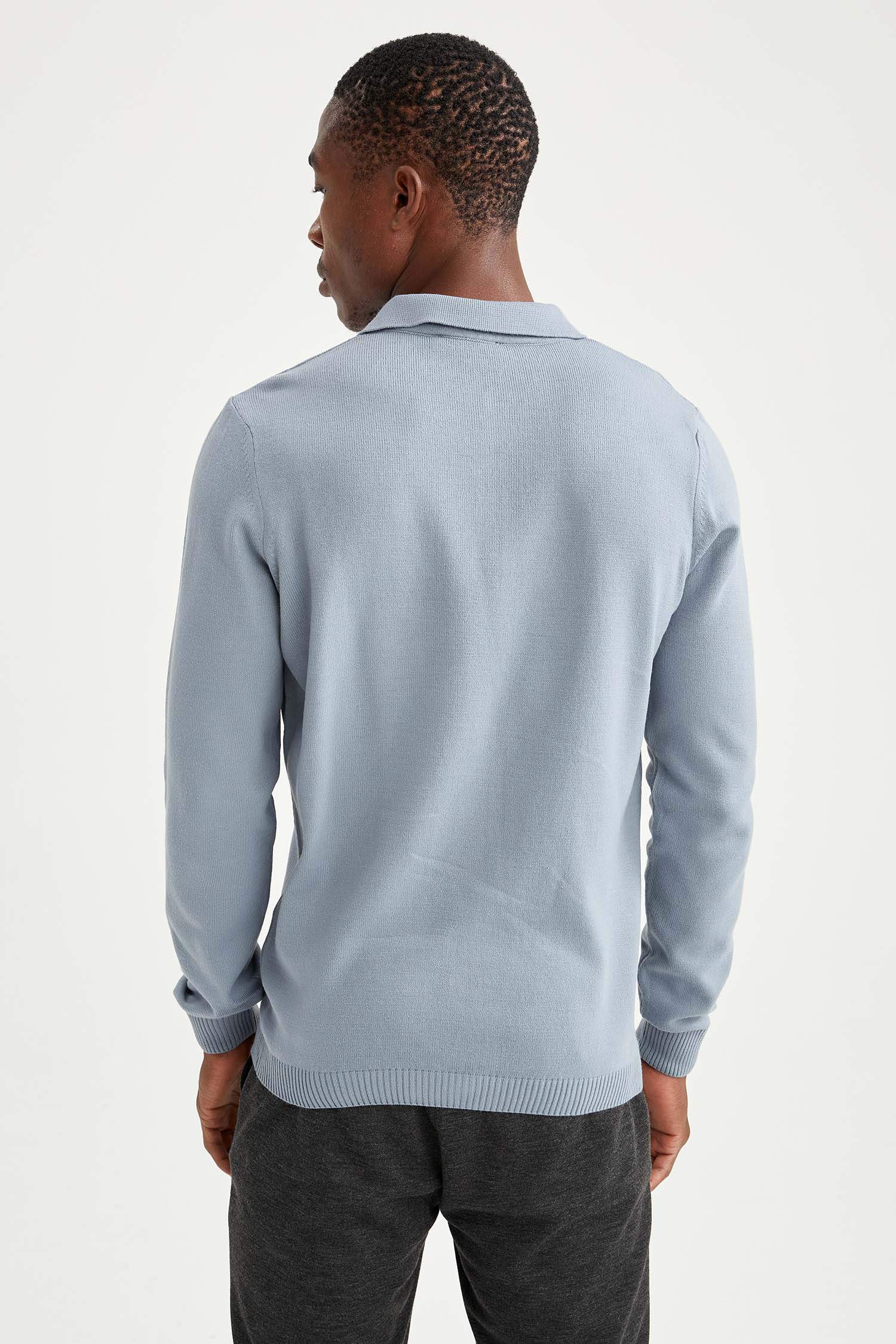 Slim Fit Polo Yaka Triko Kazak
