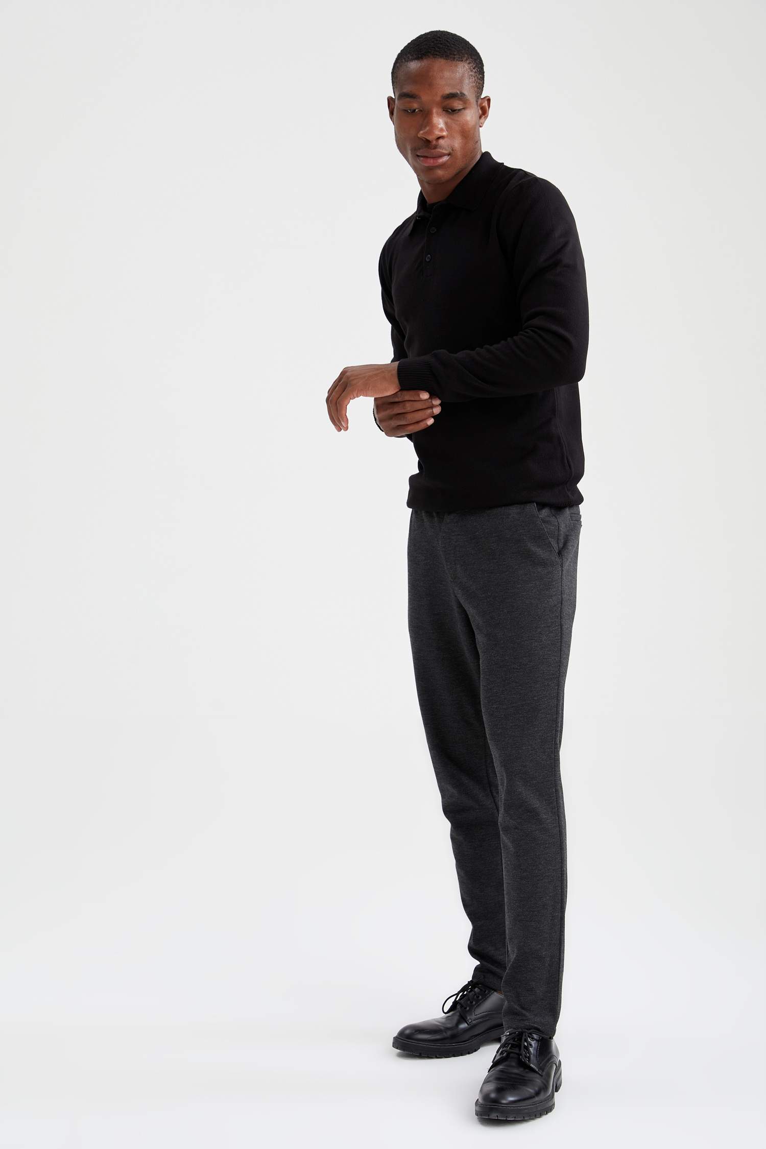 Slim Fit Polo Yaka Triko Kazak