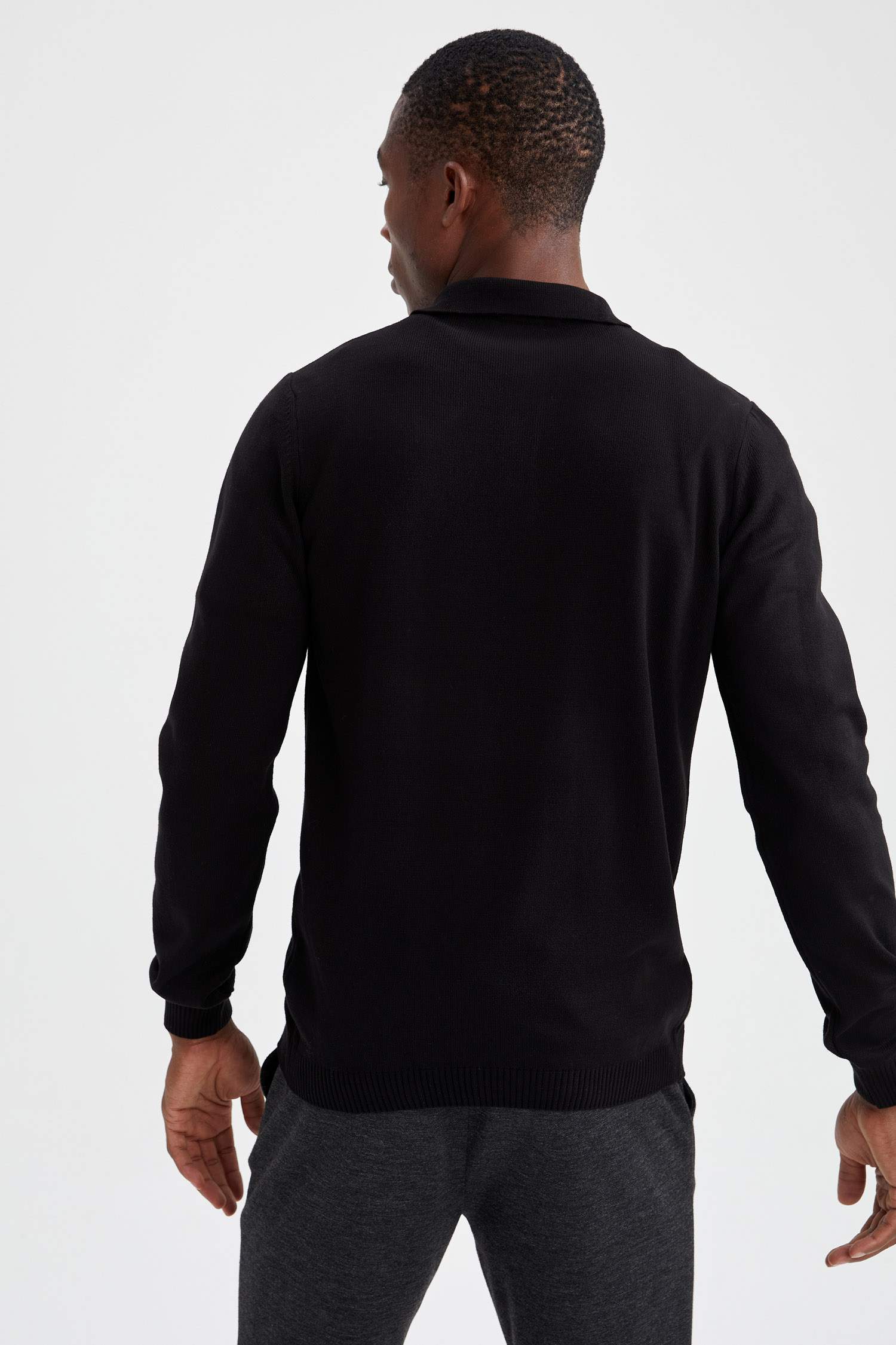 Slim Fit Polo Yaka Triko Kazak