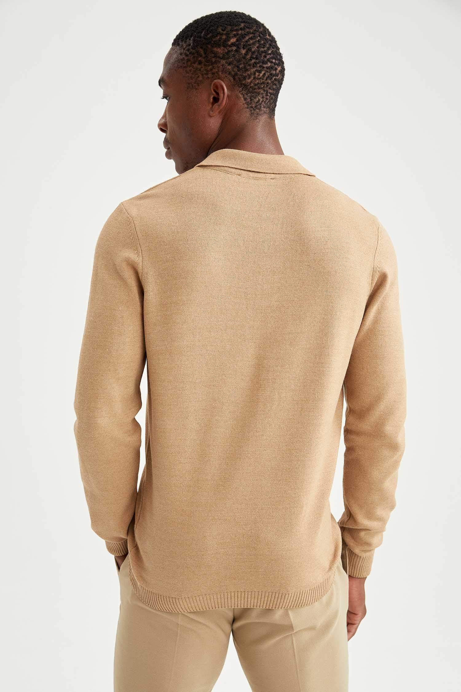 Slim Fit Polo Yaka Triko Kazak