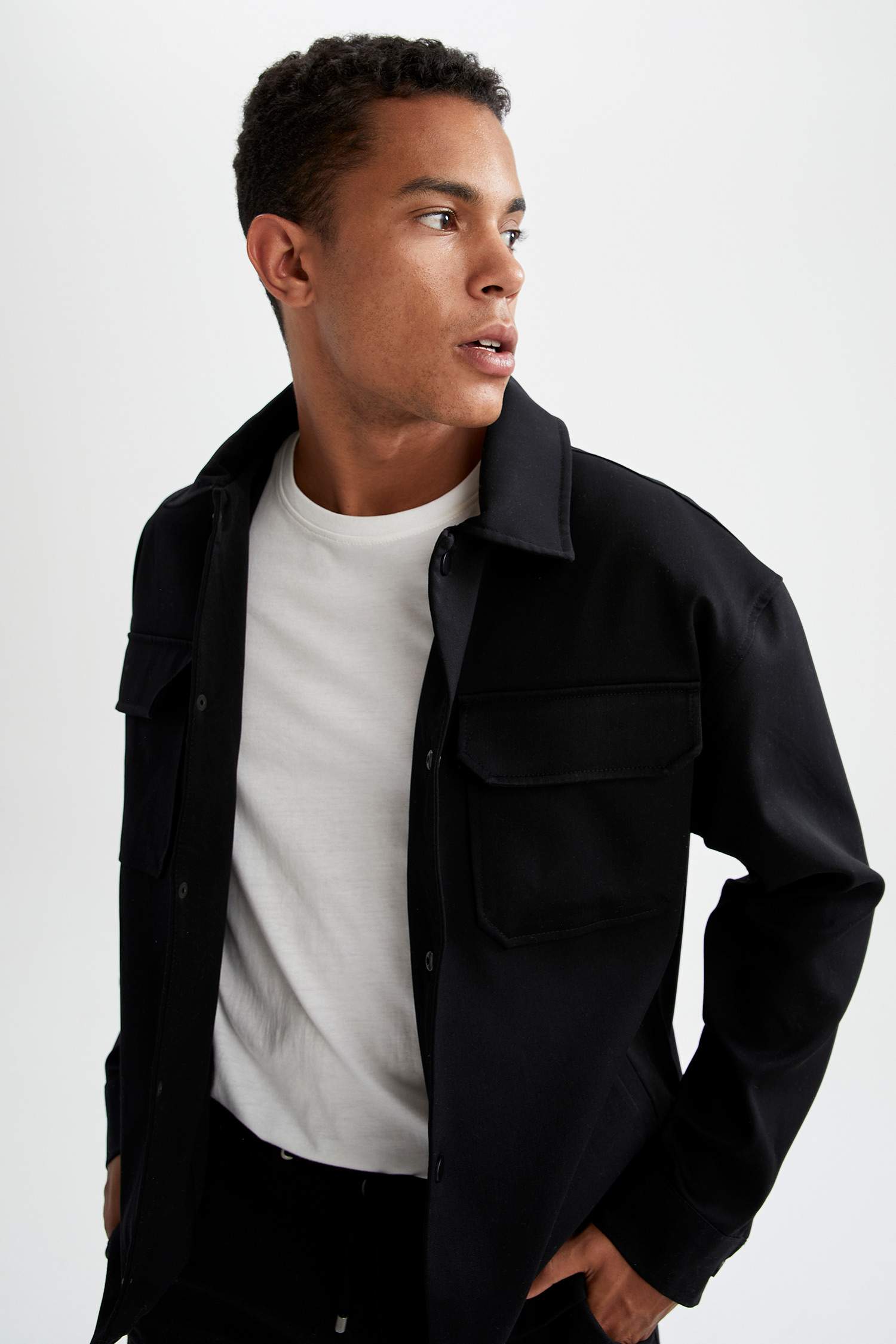 Oversize Fit Polo Yaka Gömlek Ceket