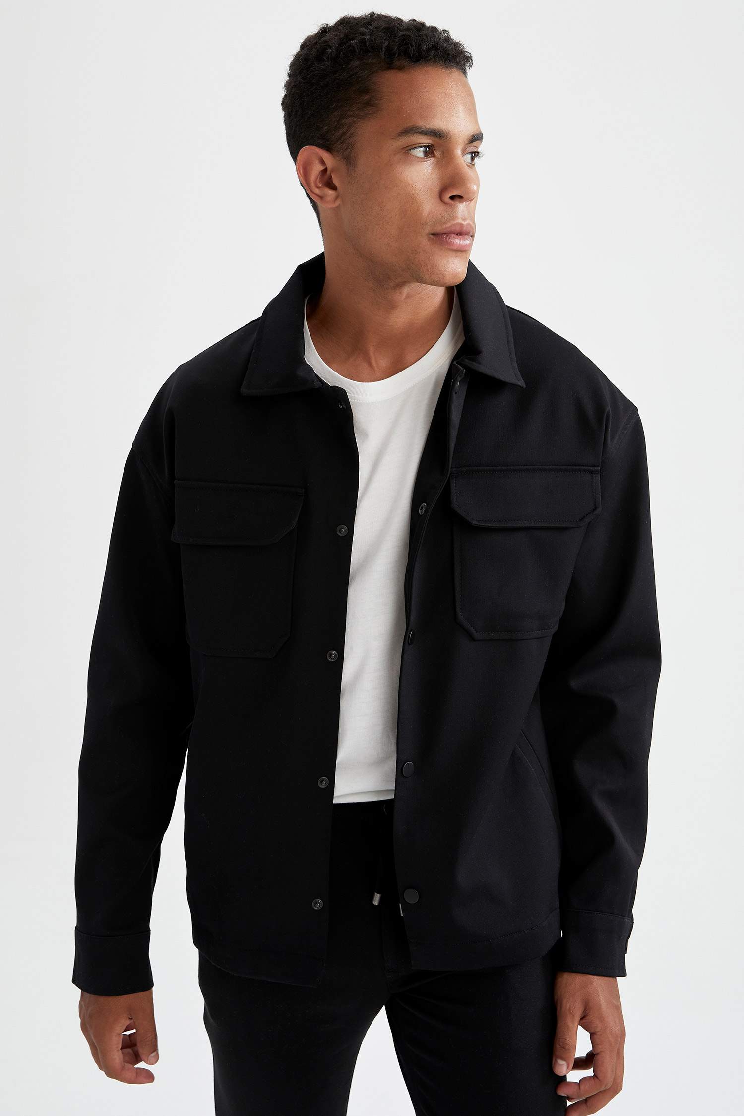 Oversize Fit Polo Yaka Gömlek Ceket