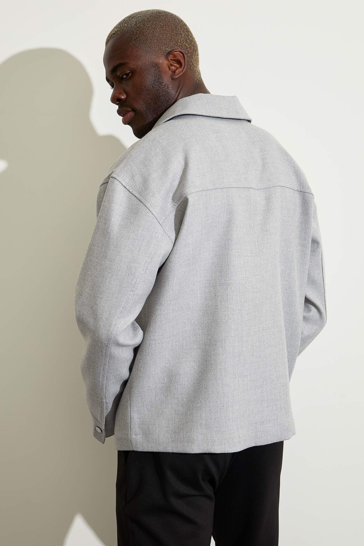 Oversize Fit Polo Yaka Gömlek Ceket
