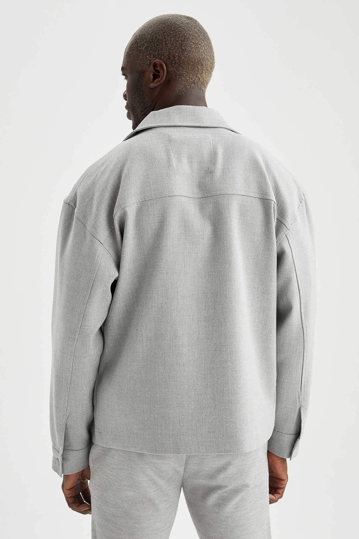 Oversize Fit Polo Yaka Gömlek Ceket