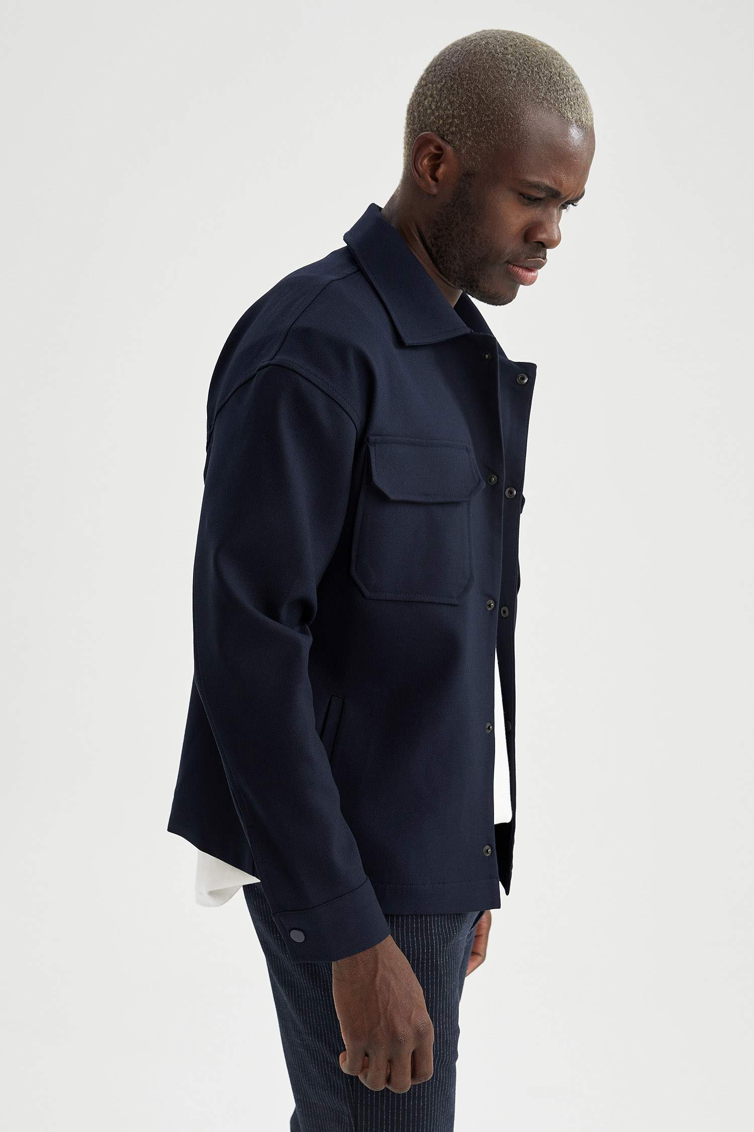 Oversize Fit Polo Yaka Gömlek Ceket