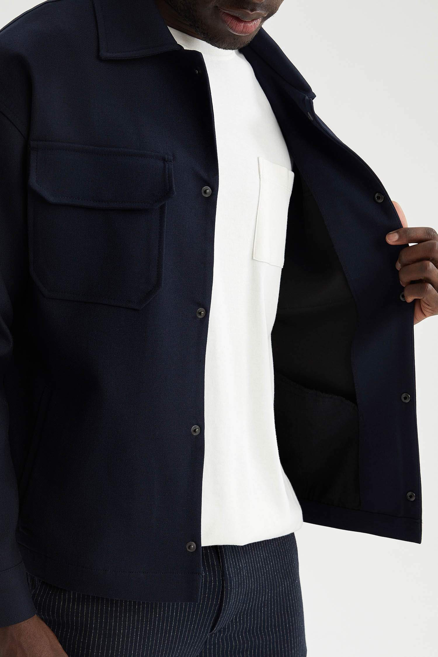 Oversize Fit Polo Yaka Gömlek Ceket