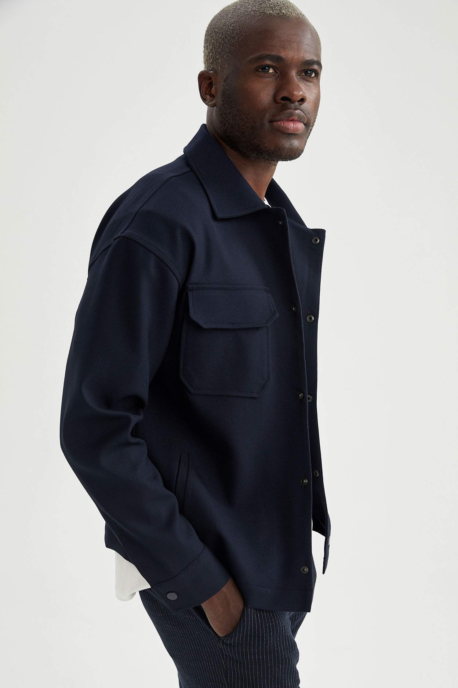 Oversize Fit Polo Yaka Gömlek Ceket