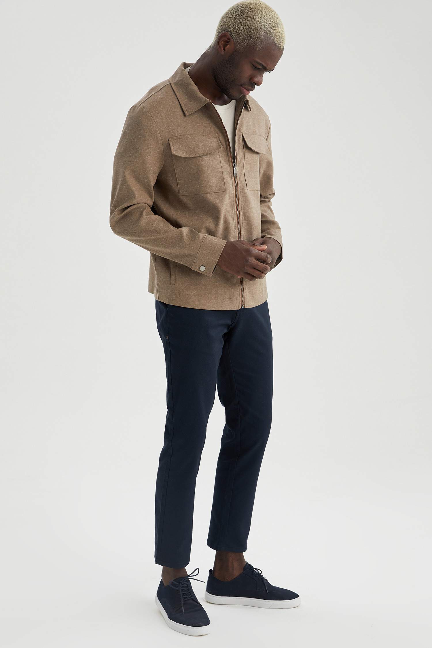 Oversize Fit Polo Yaka Gömlek Ceket