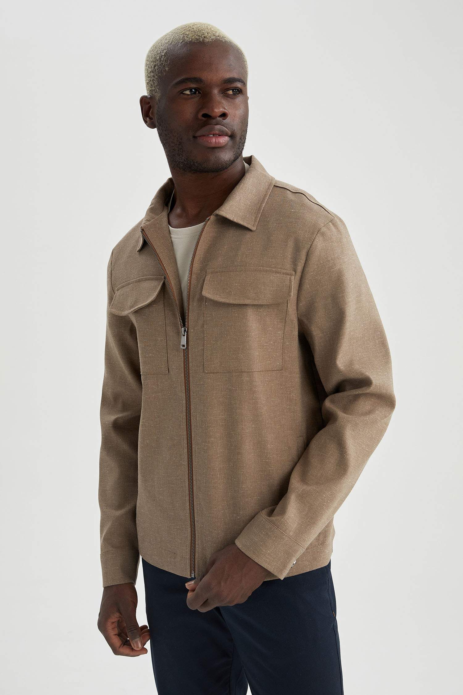 Oversize Fit Polo Yaka Gömlek Ceket