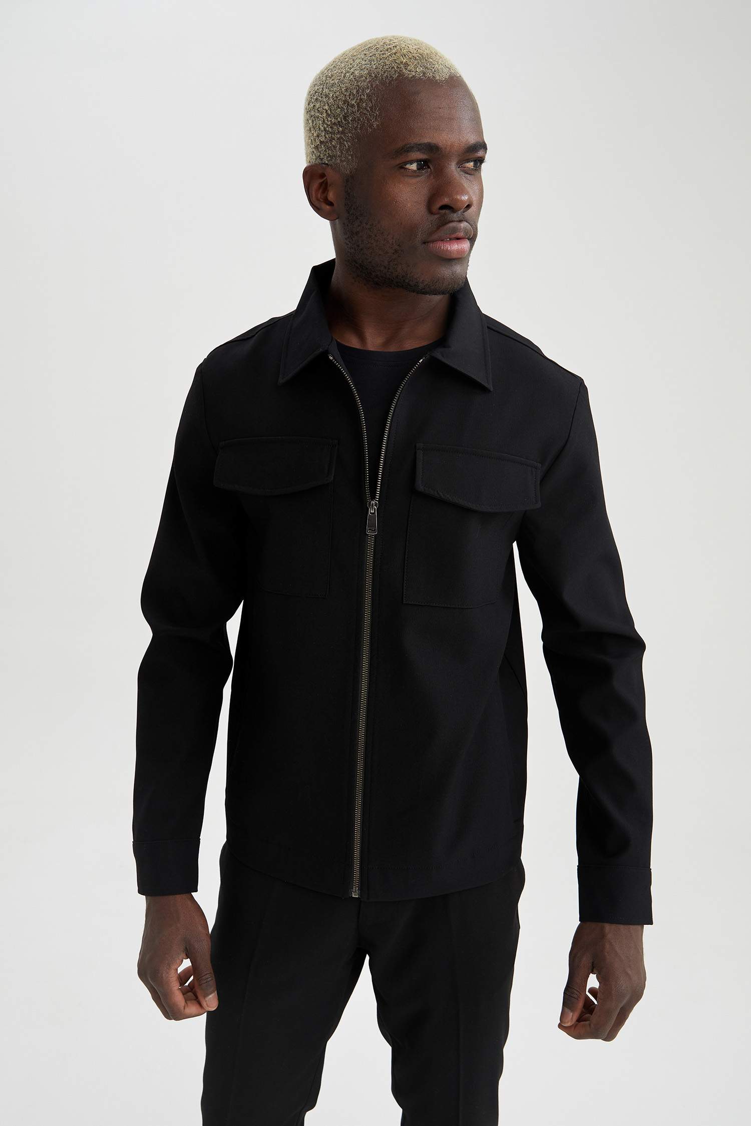Oversize Fit Polo Yaka Gömlek Ceket