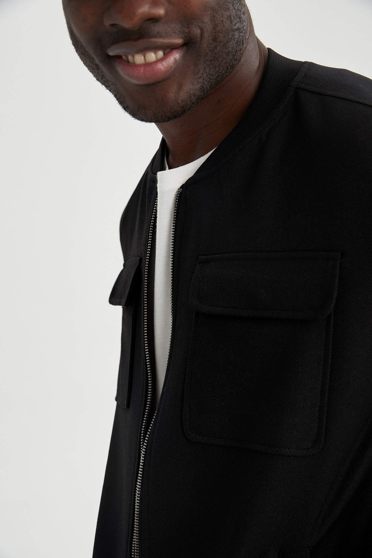 Slim Fit Kolej Yaka Bomber Gömlek Ceket