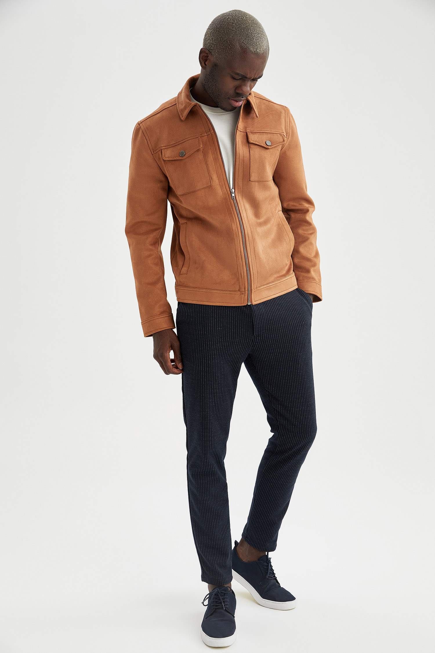 Slim Fit Süet Gömlek Ceket