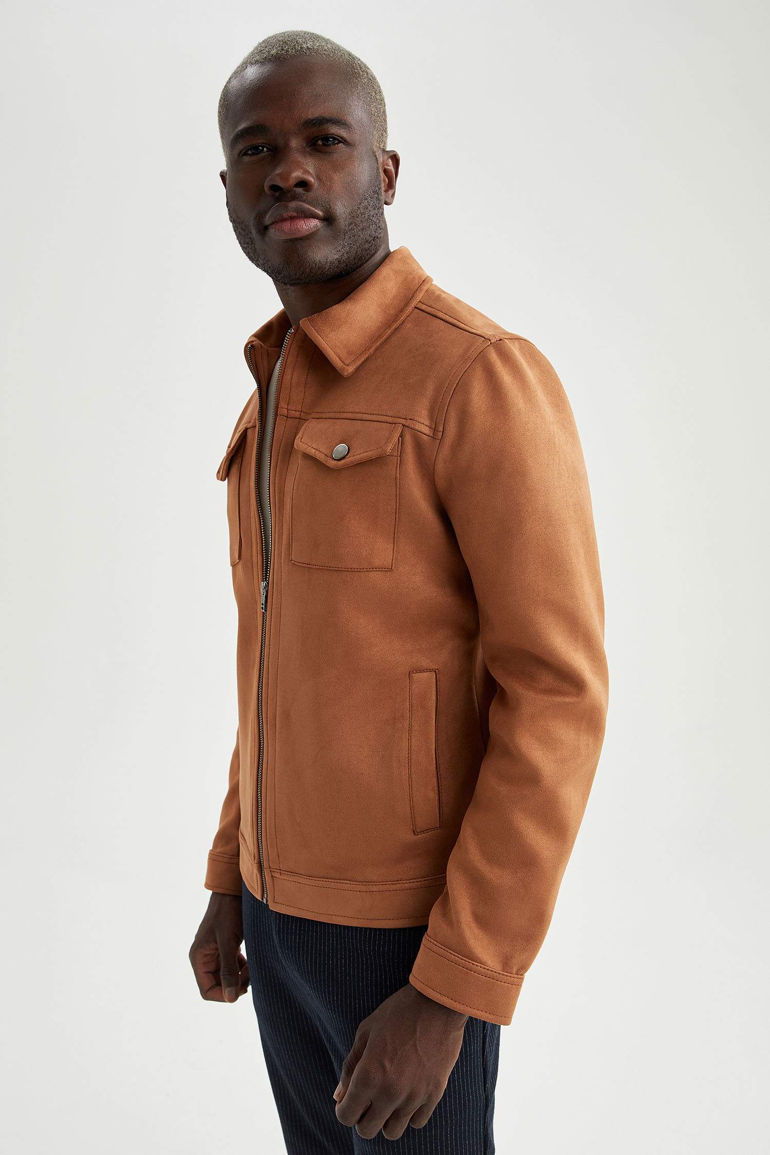 Slim Fit Süet Gömlek Ceket
