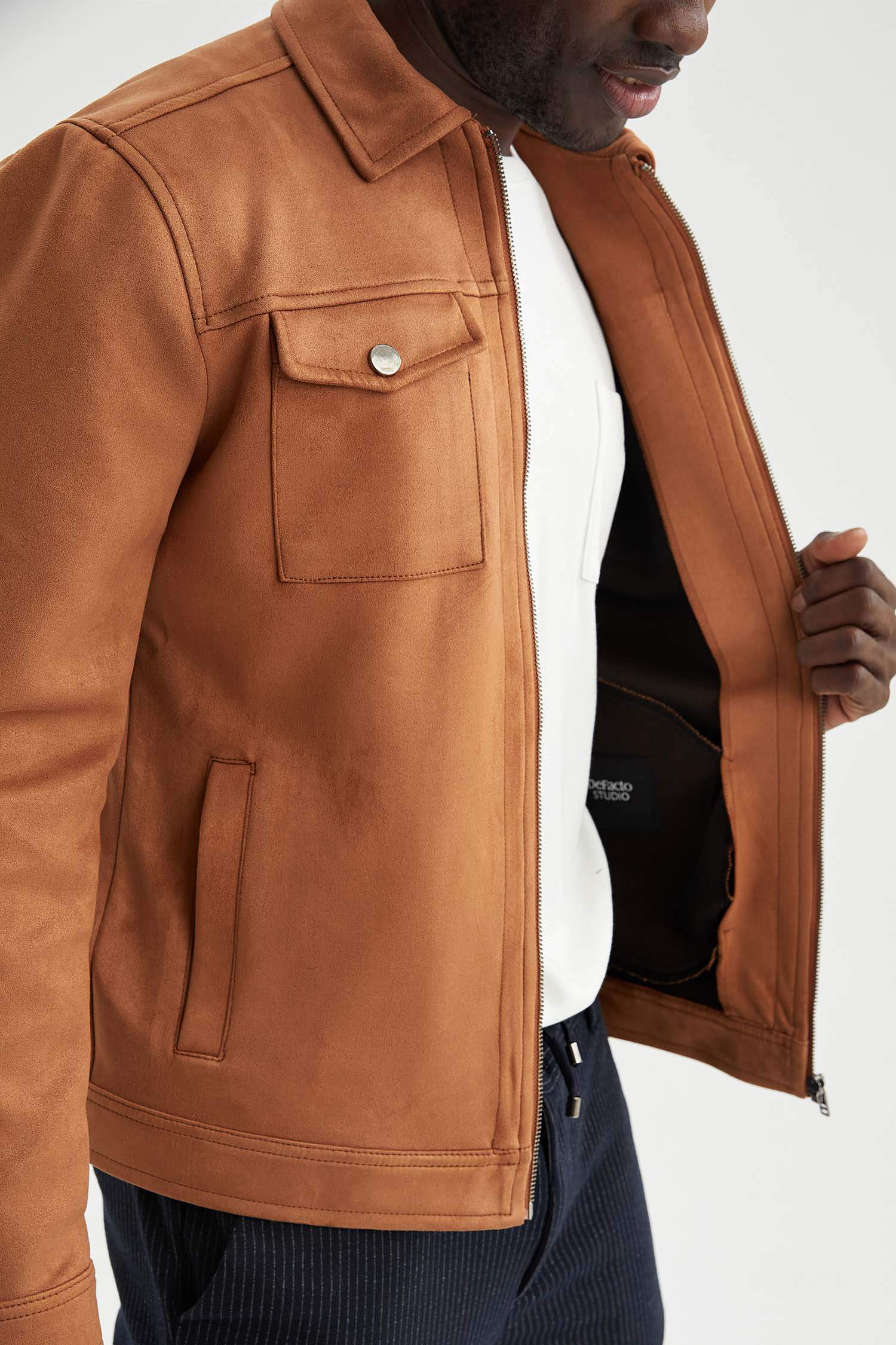 Slim Fit Süet Gömlek Ceket