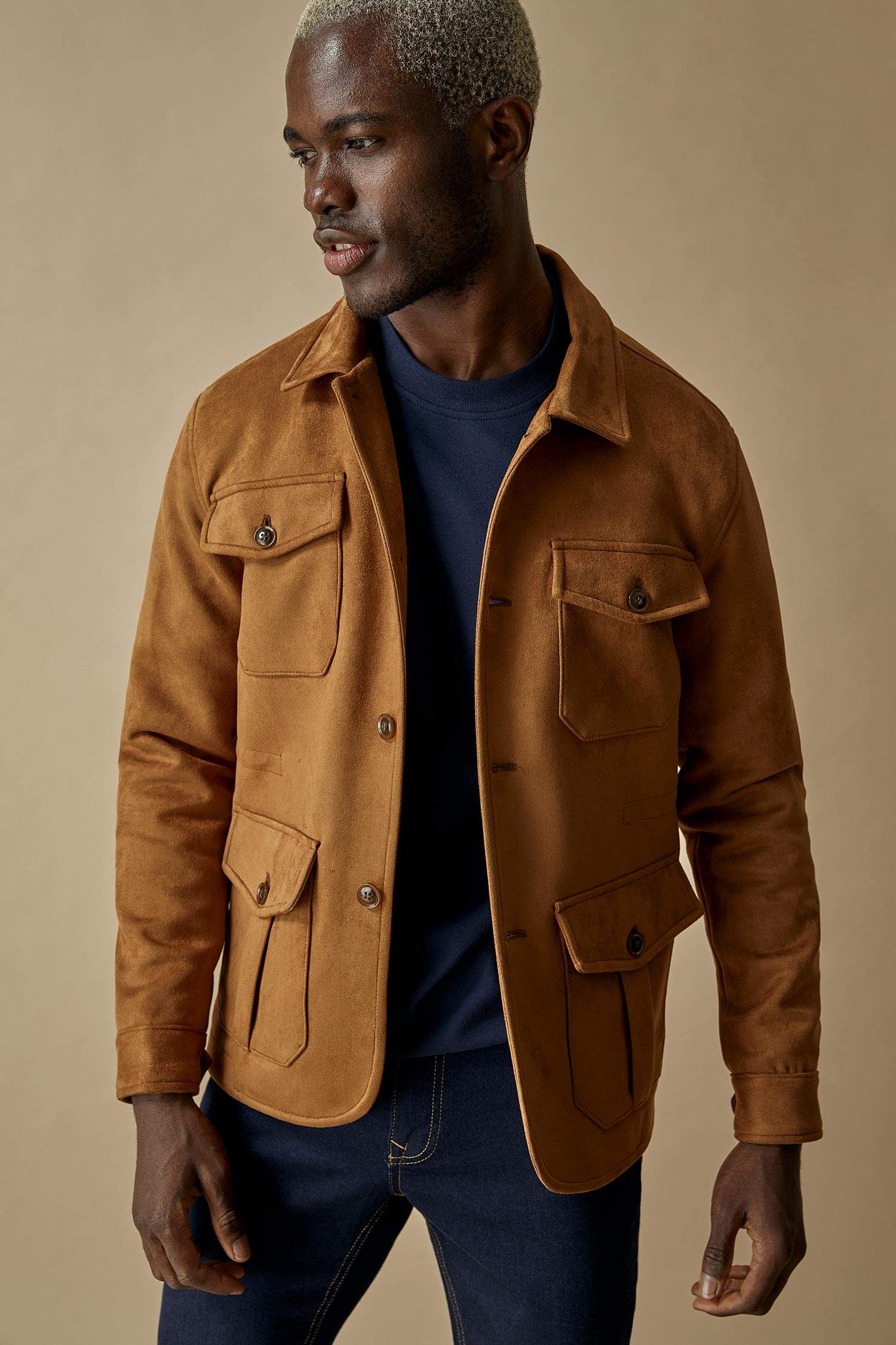 Slim Fit Süet Gömlek Ceket