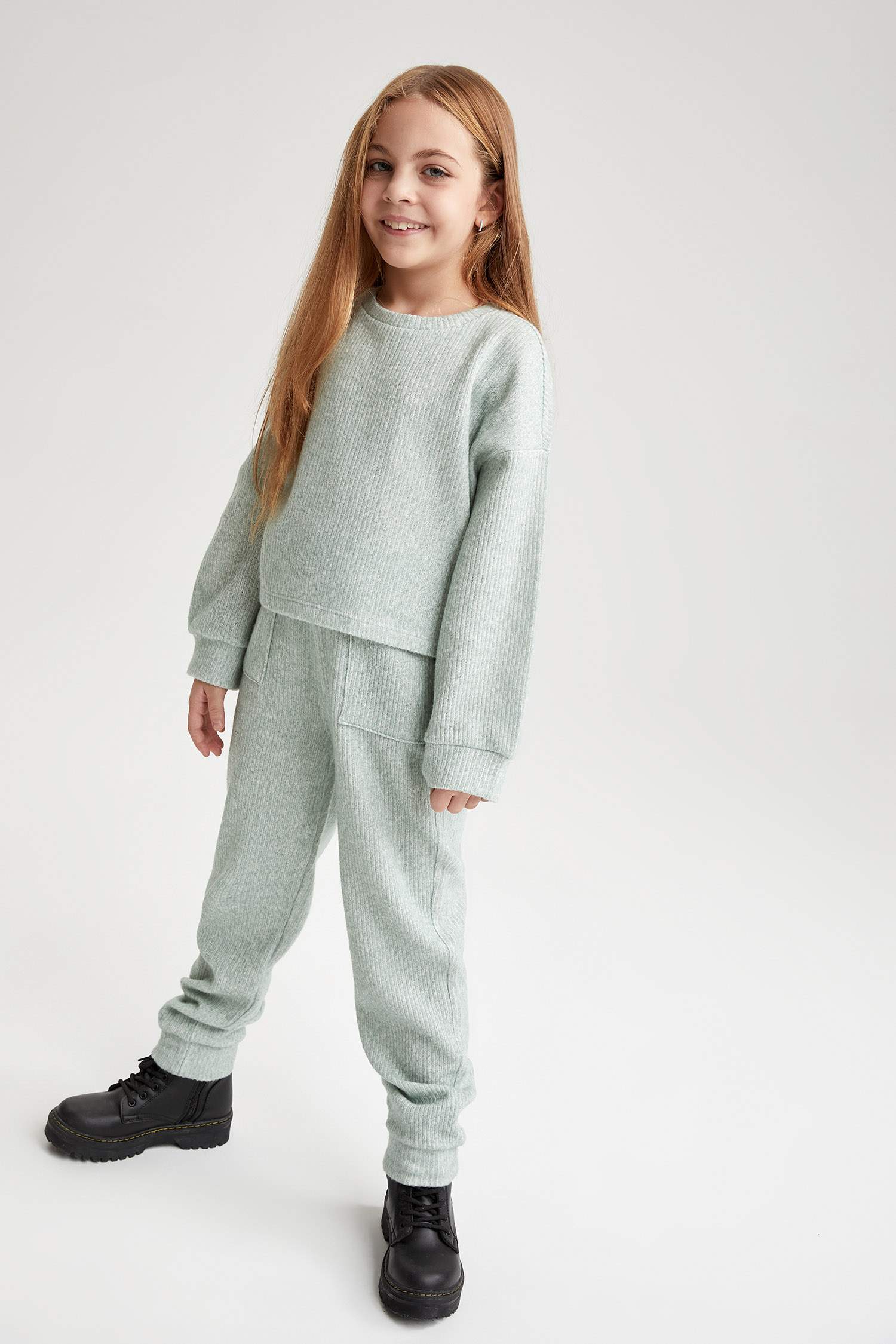 Kız Çocuk Regular Fit Bisiklet Yaka Uzun Kollu 2'li Takım