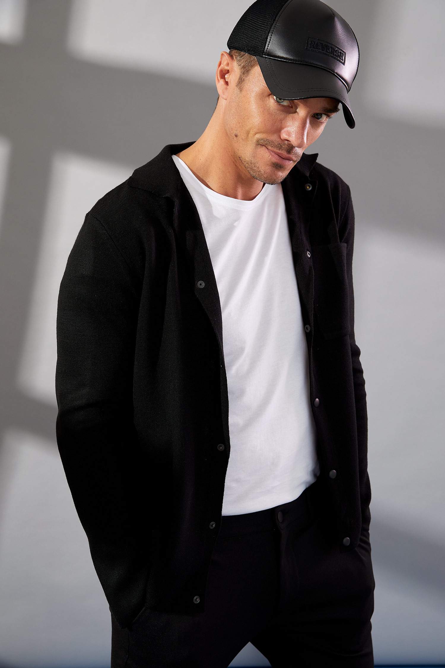 Regular Fit Polo Yaka Triko Gömlek Ceket