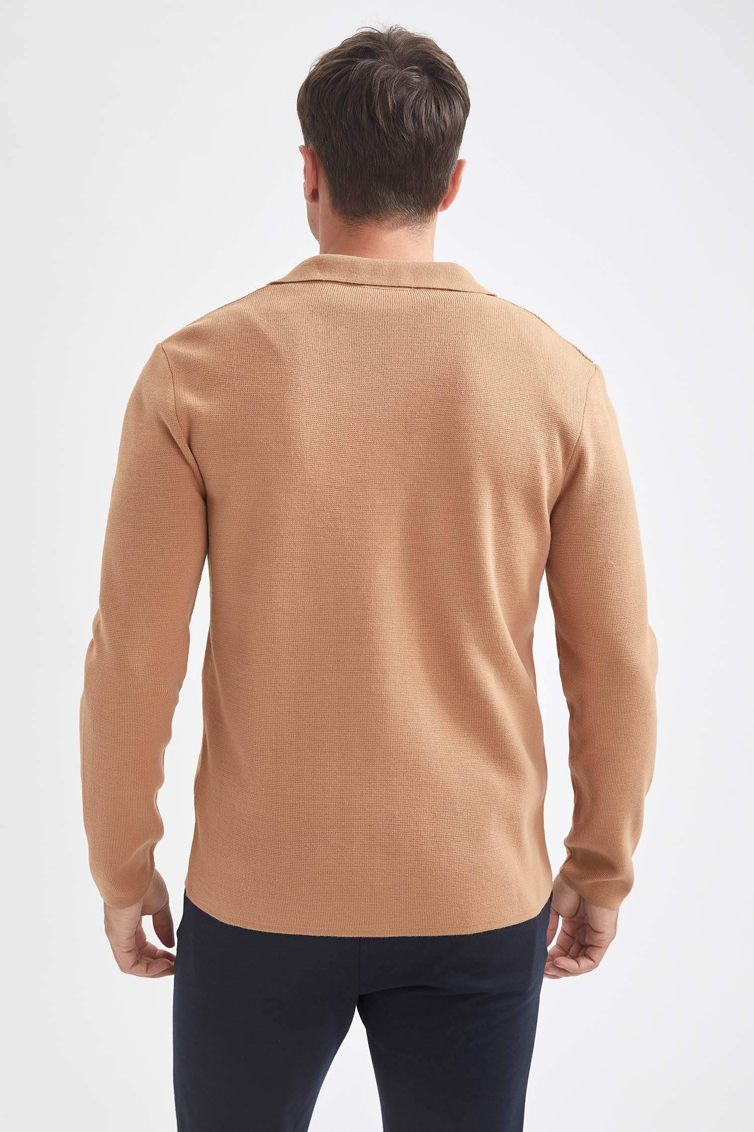 Regular Fit Polo Yaka Triko Gömlek Ceket