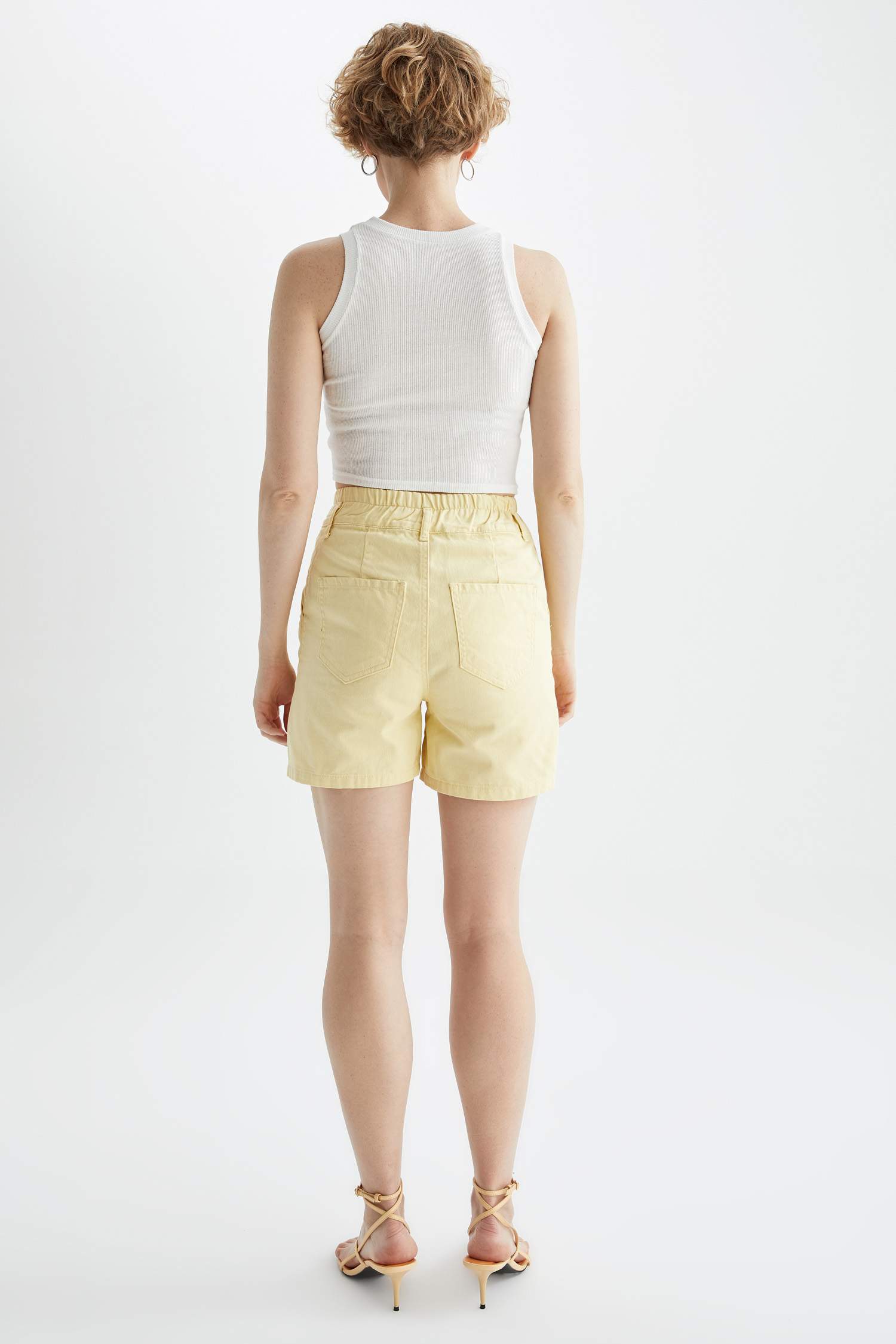 Paperbag Fit Beş Cep Gabardin Şort