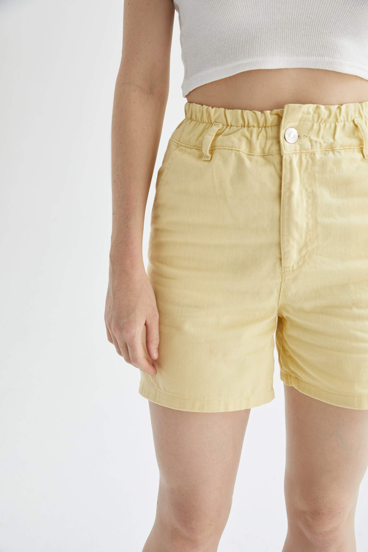 Paperbag Fit Beş Cep Gabardin Şort