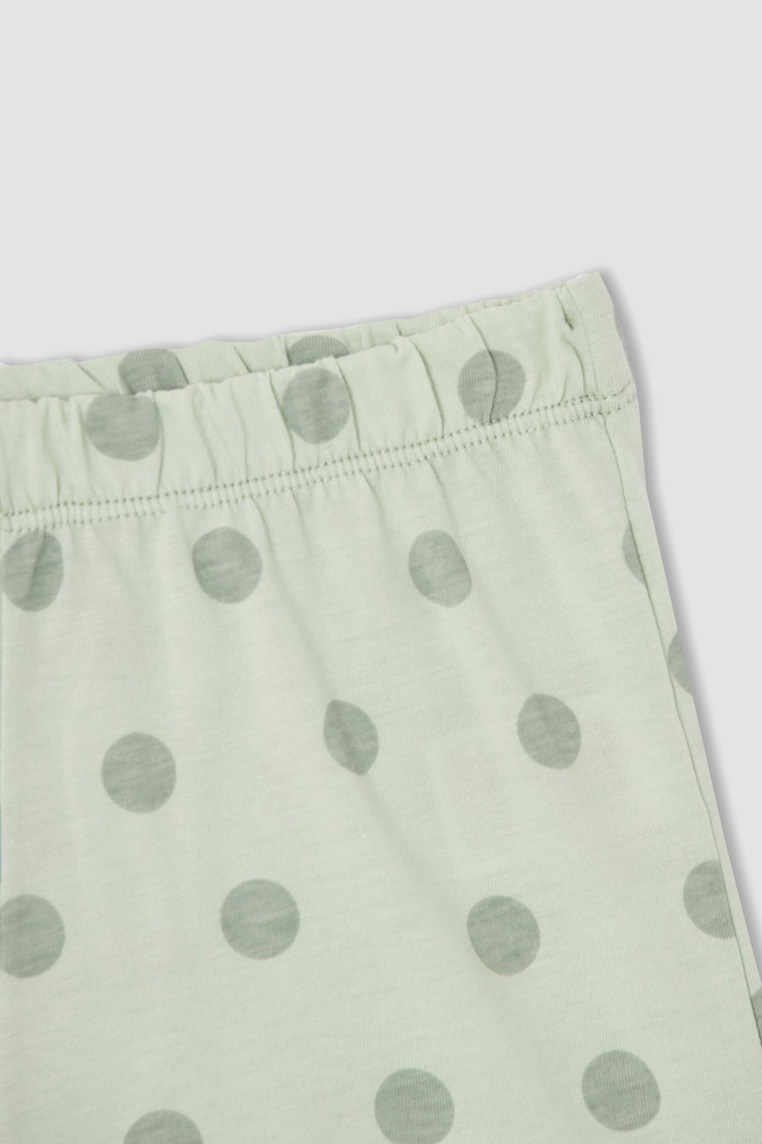 Kız Çocuk Puantiyeli Ceket Yaka Kısa Kollu Pijama Takımı