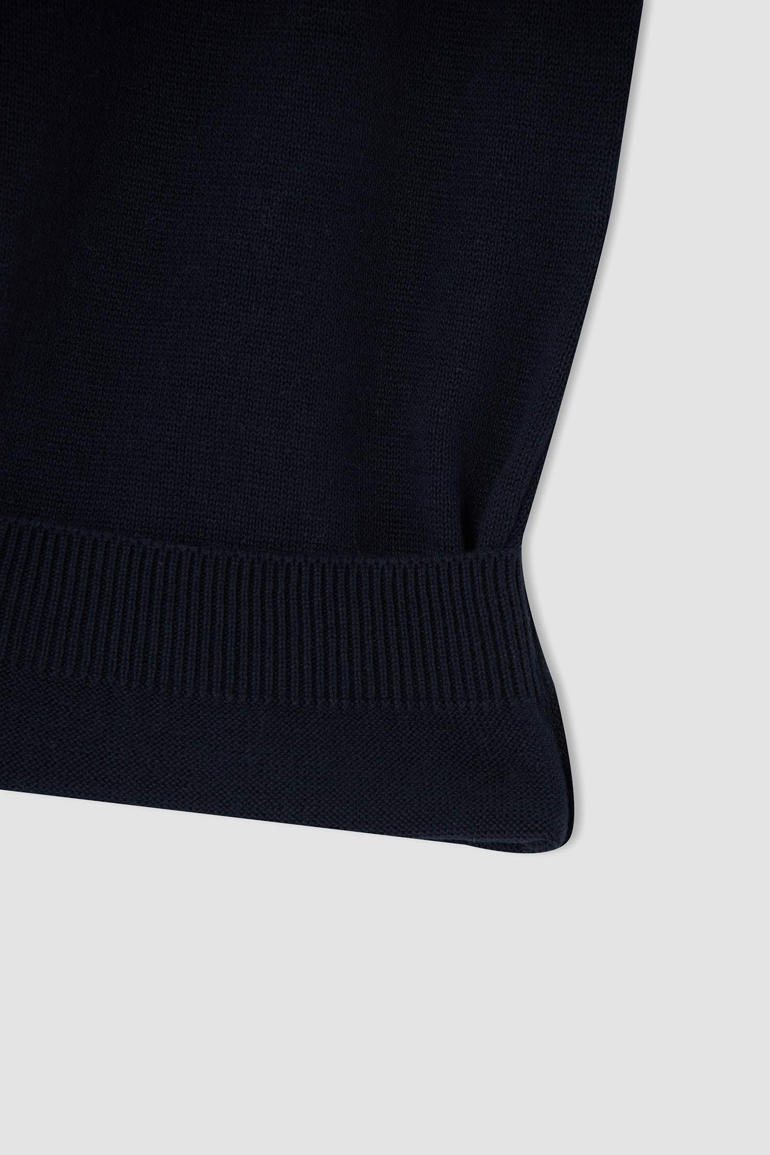 Erkek Çocuk Regular Fit Yarım Balıkçı Yaka Renk Bloklu Triko Kazak